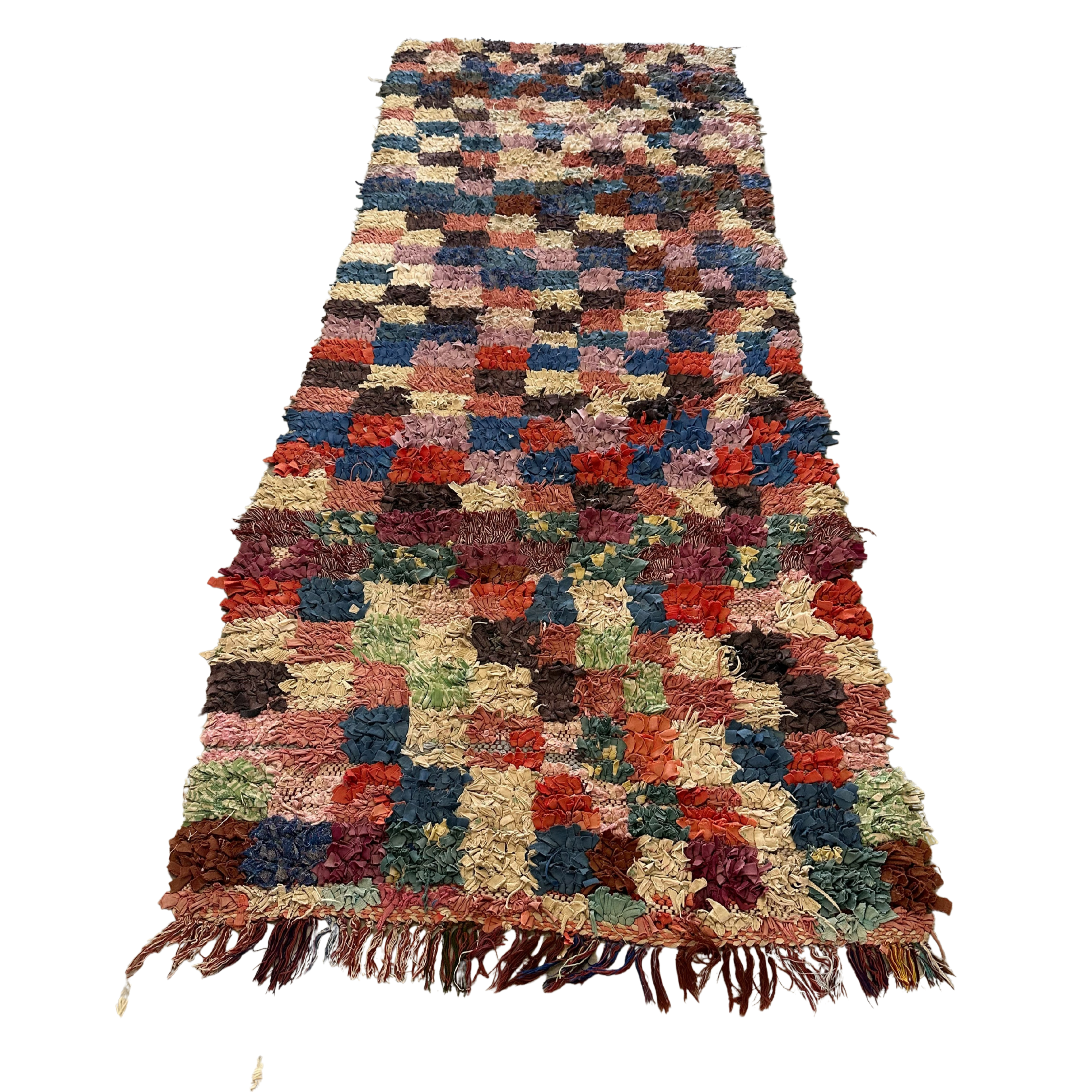 Boucherouite tæppe 104 x 255 cm.