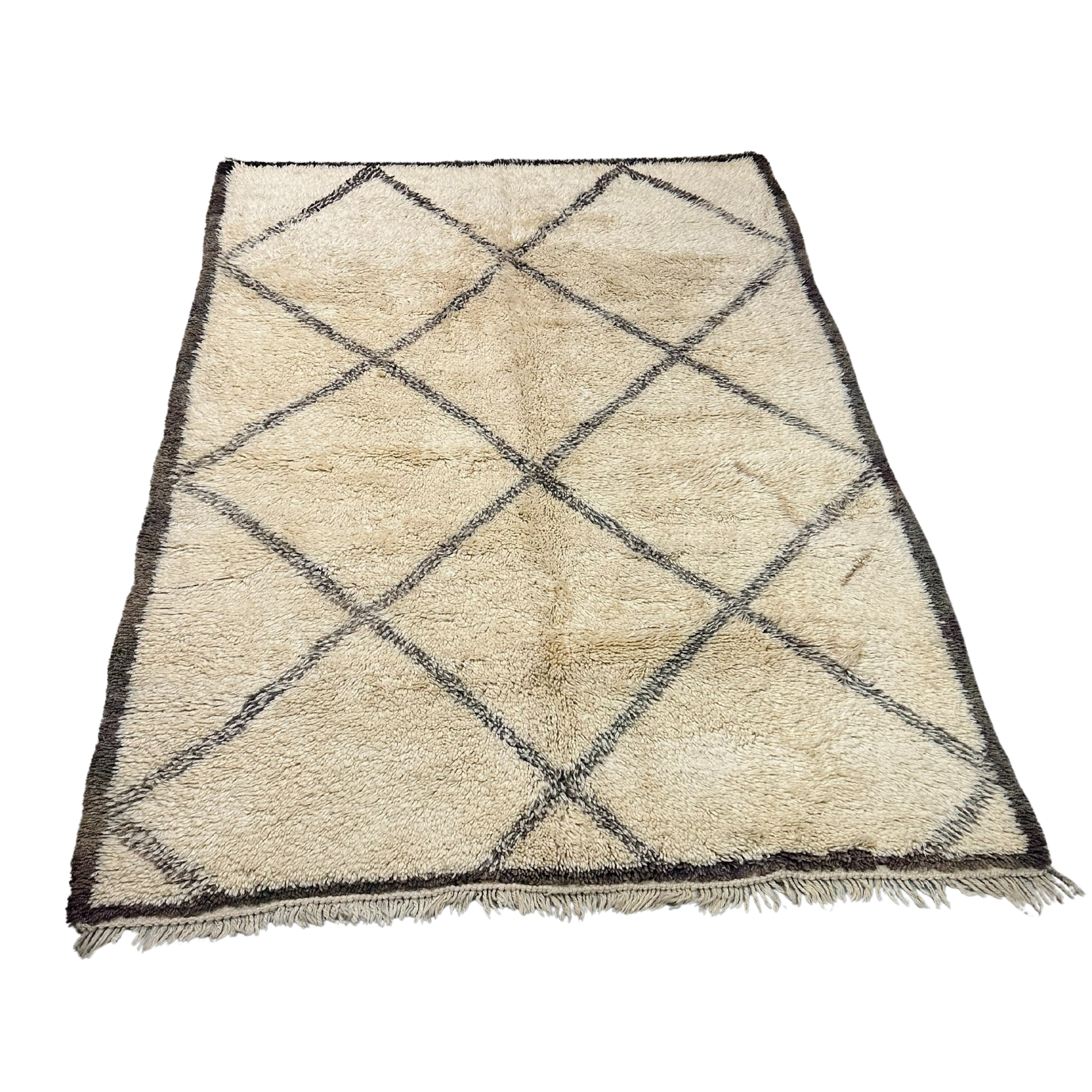 Vintage Mamousha Beni Ourain tæppe - størrelse 175 x 237 cm.