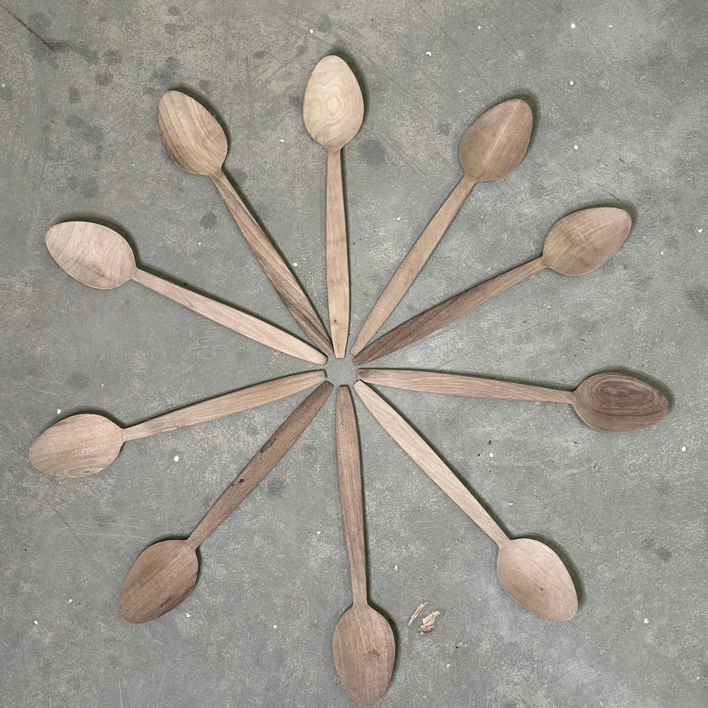 Ske i valnøddetræ - 22 cm. lang