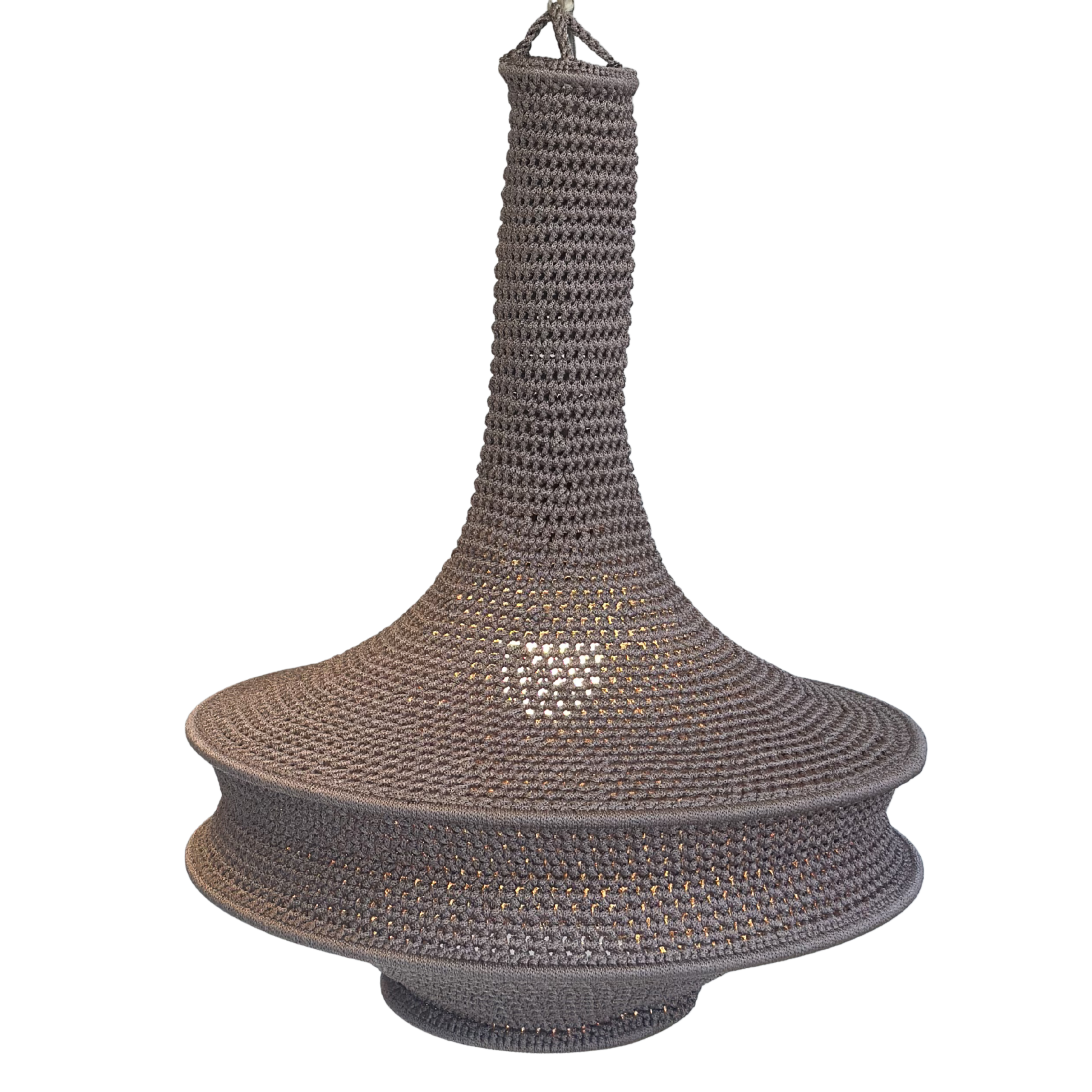 Lampeskærm - hæklet (nougat - 40 cm.)