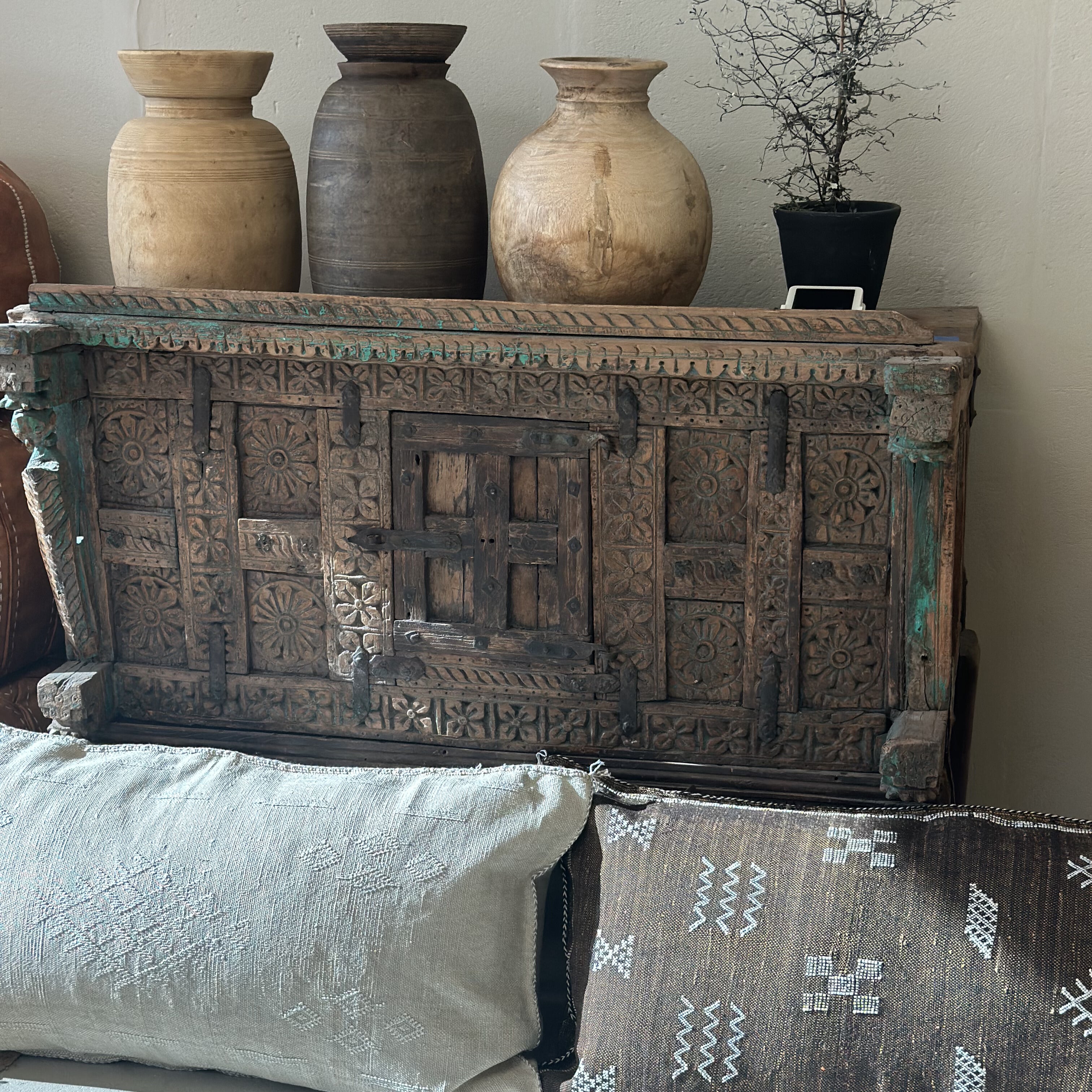 Pudebetræk i kaktussilke - størrelse ca. 50x90 cm.