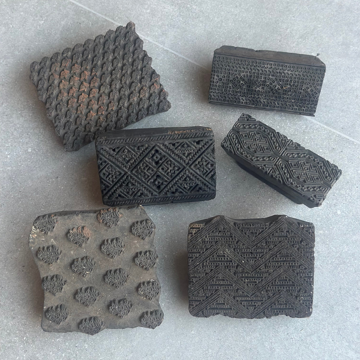 Vintage Block Print træstempel – Blomsterprint