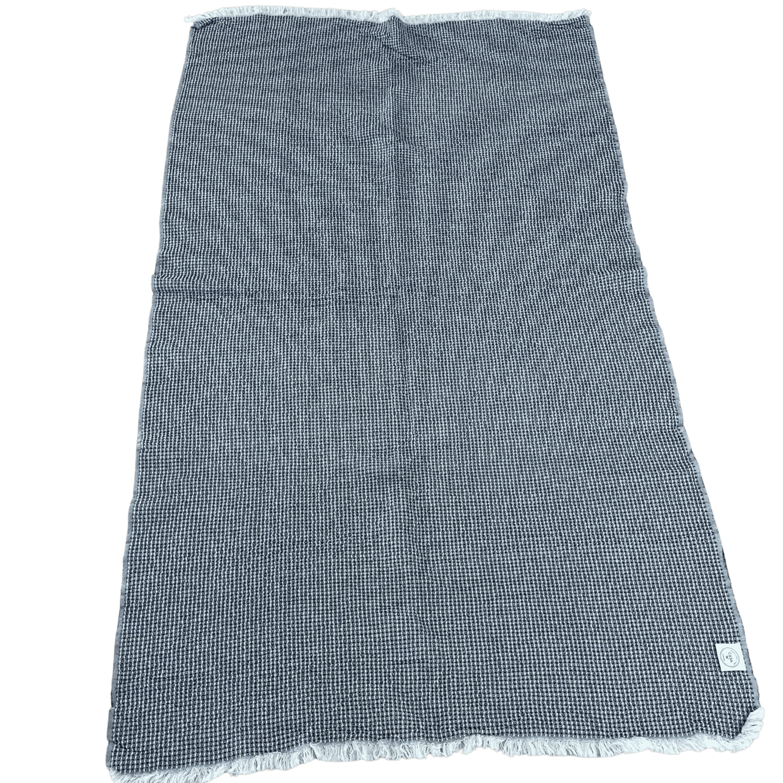 Waffle håndklæde i sort - størrelse 95 x 175 cm.