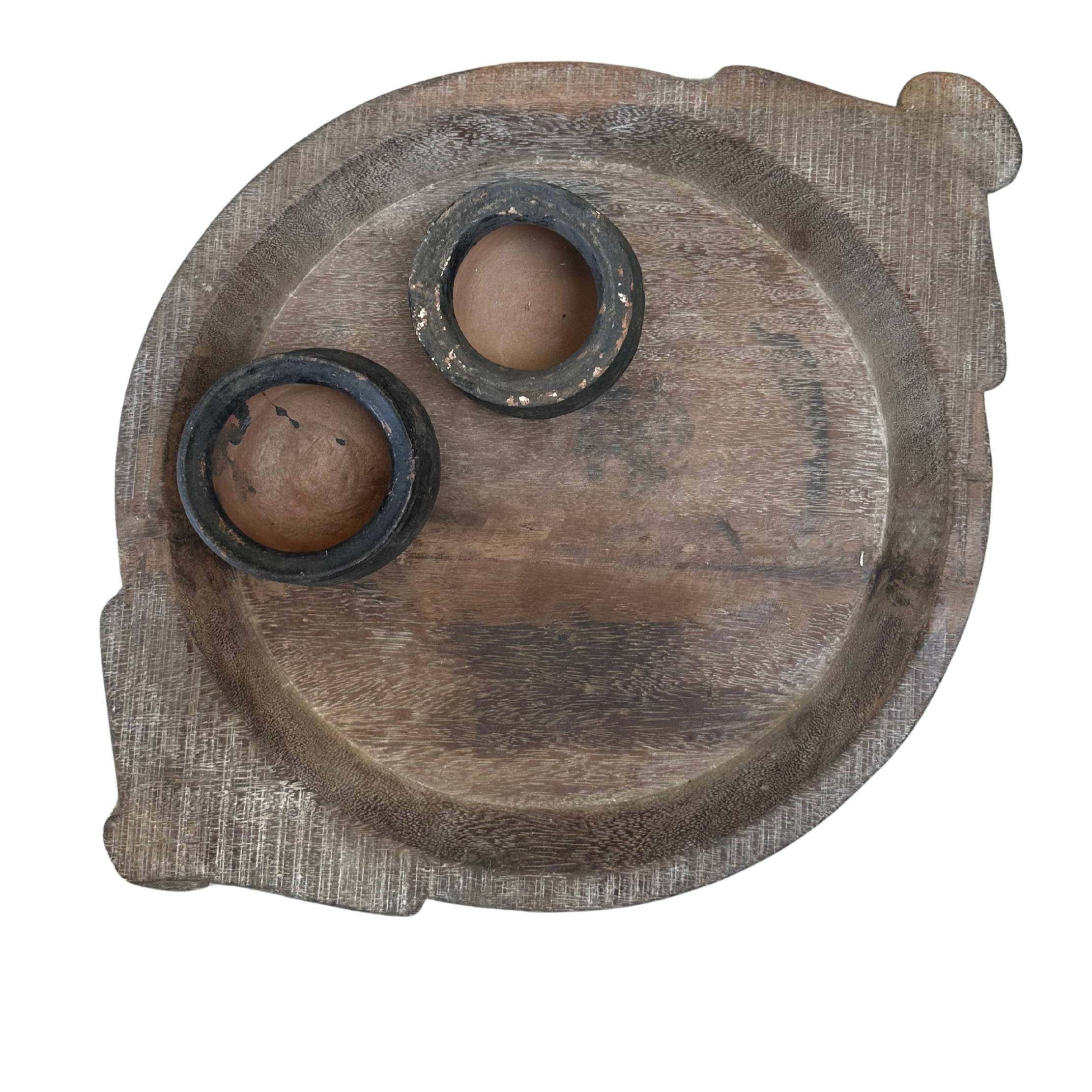 Vintage wooden tray with handle