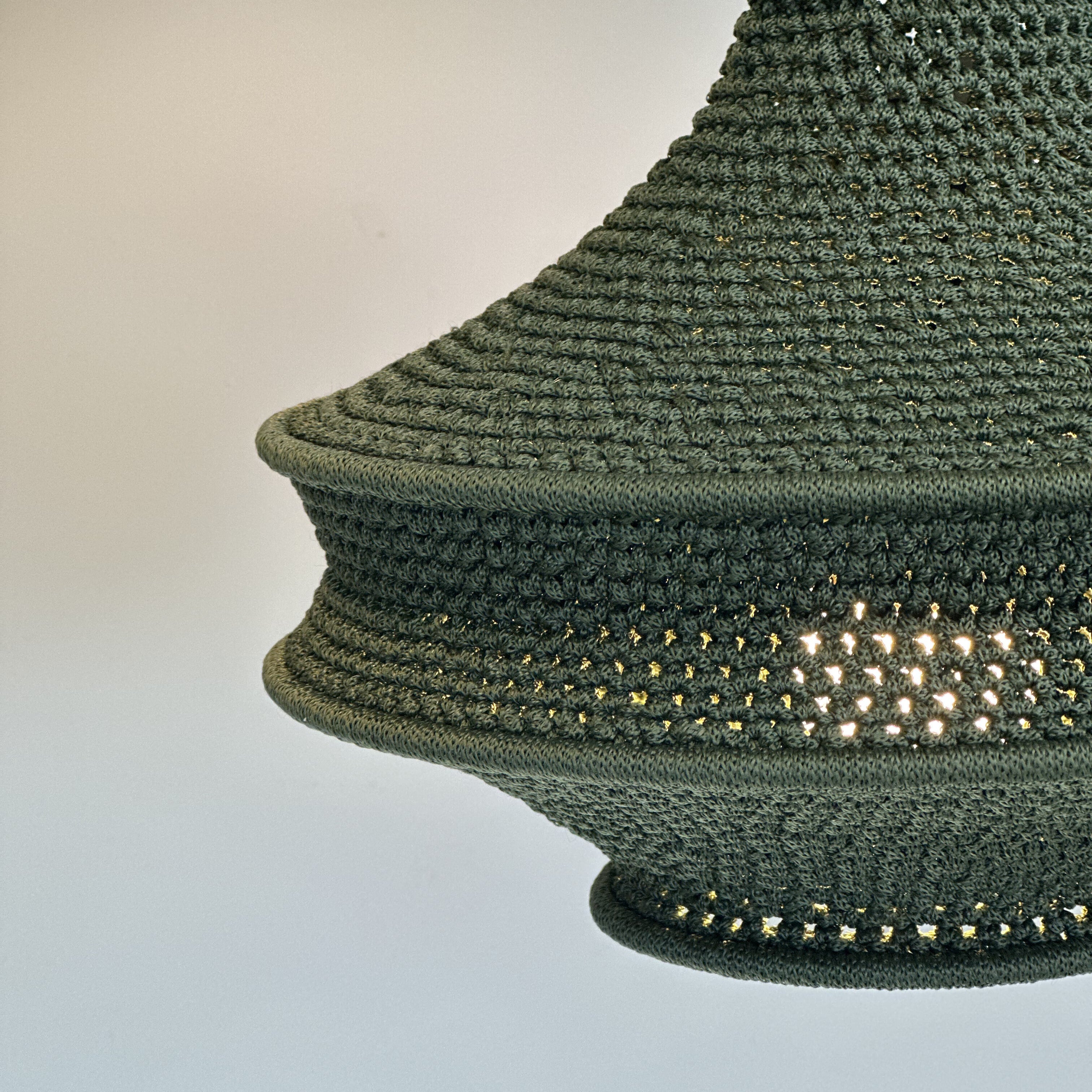 Lampeskærm - hæklet (grøn - 25 cm.)