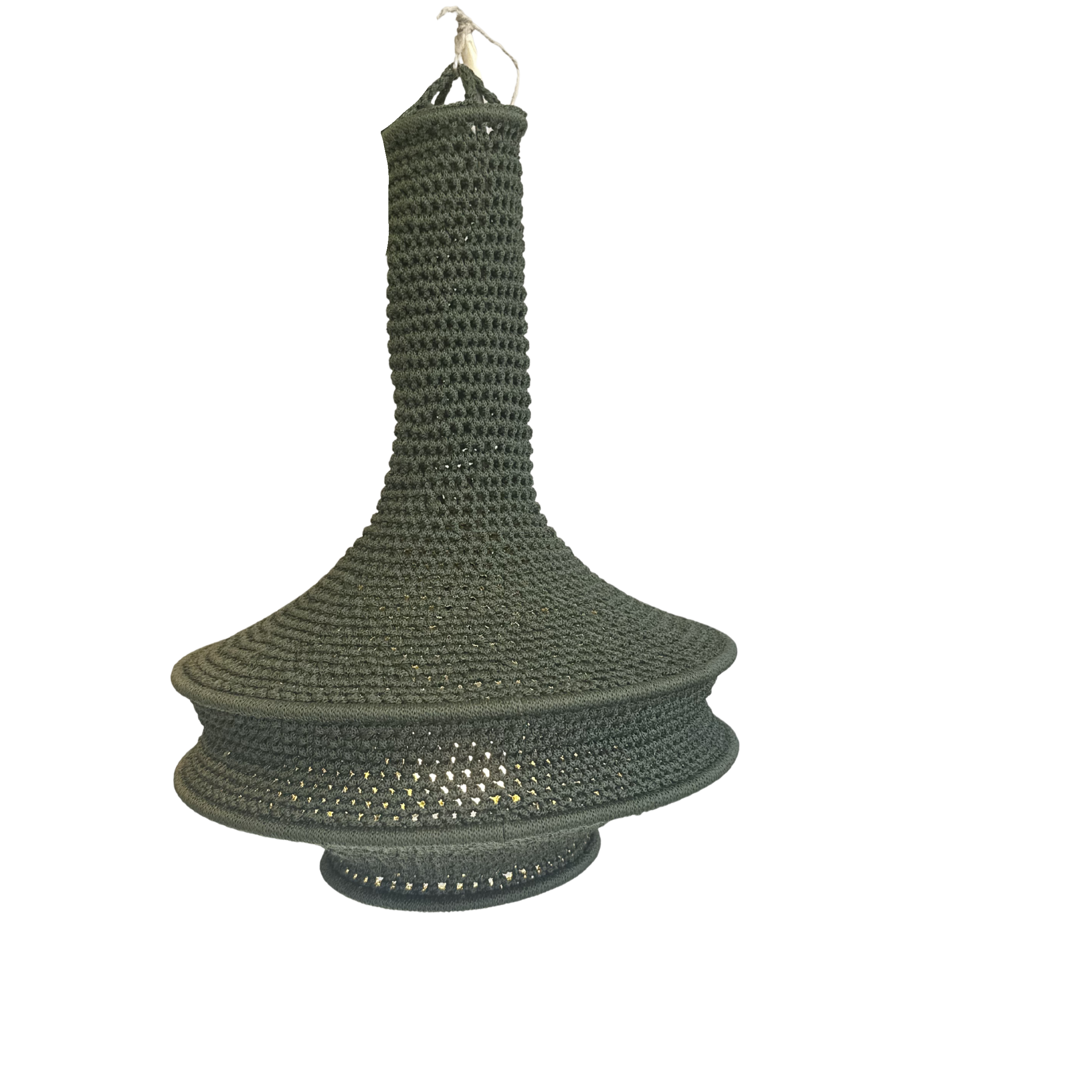 Lampeskærm - hæklet (grøn - 25 cm.)