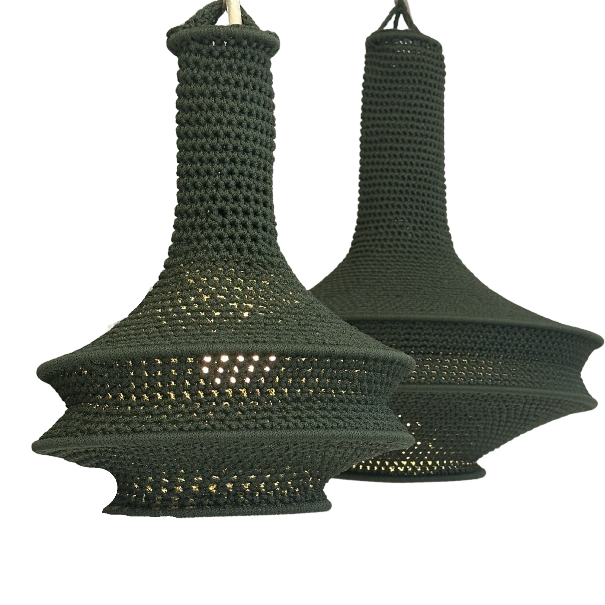 Lampeskærm - hæklet (grøn - 40 cm.)