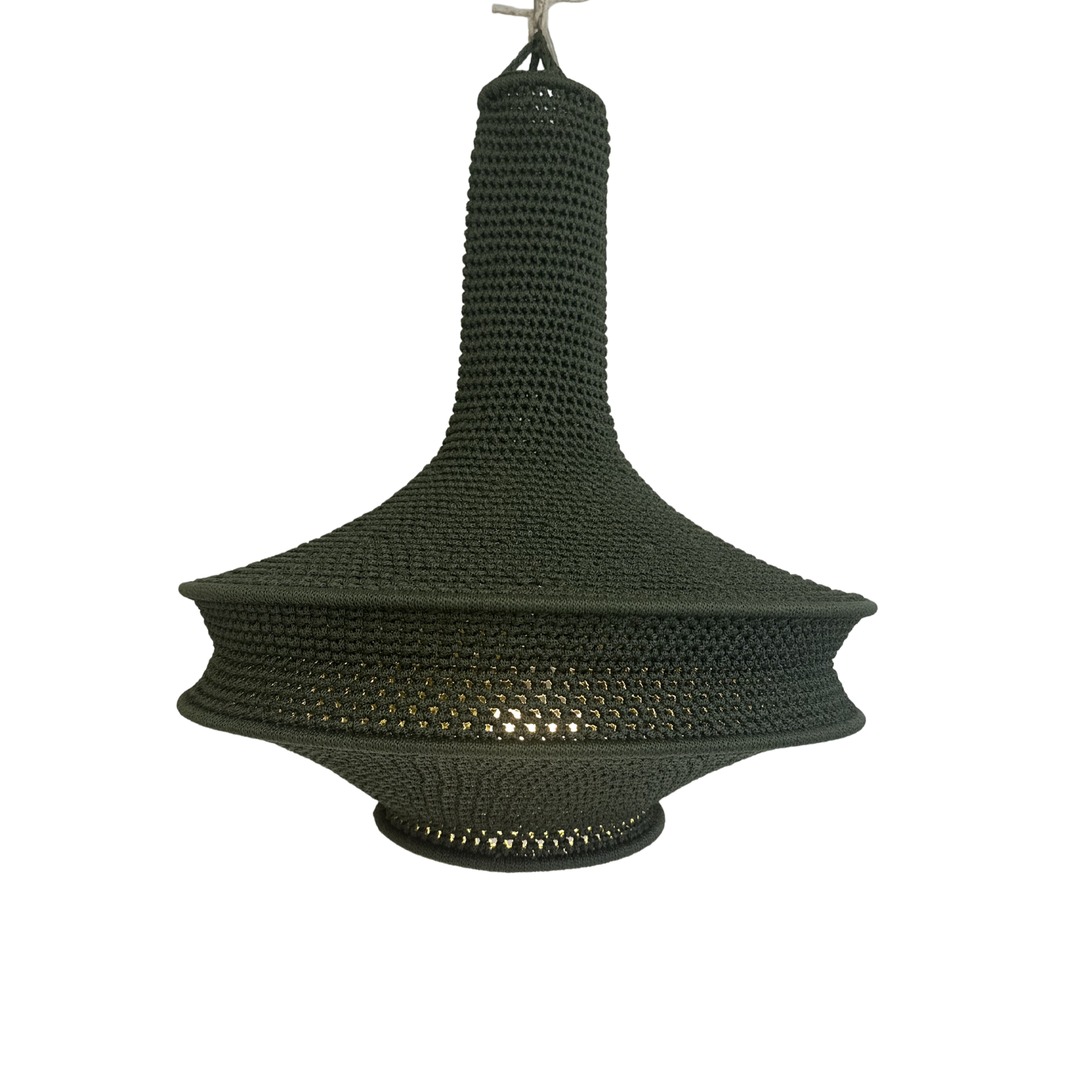 Lampeskærm - hæklet (grøn - 40 cm.)