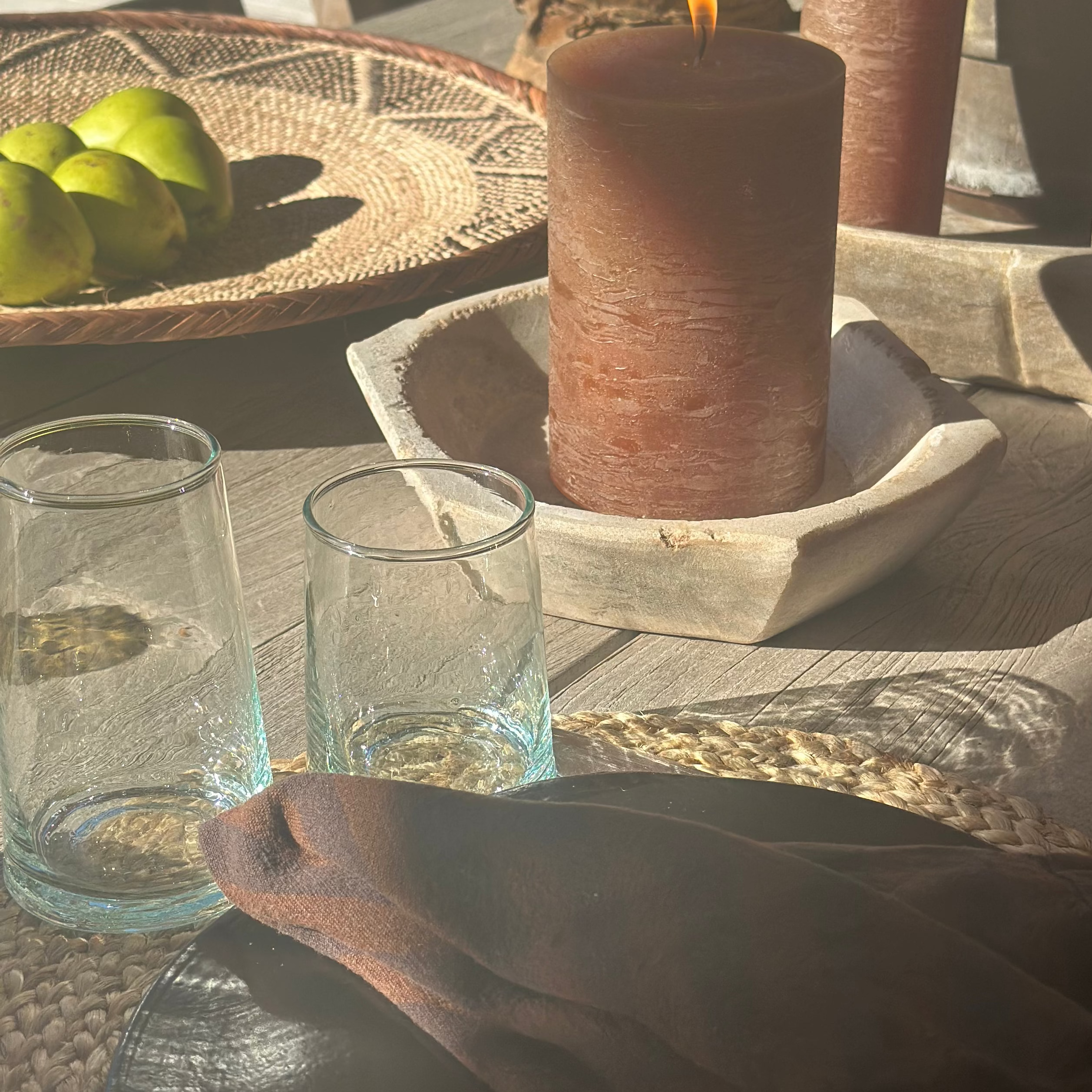 Marokkanske Beldi glas – klar (L) | 6 stk.