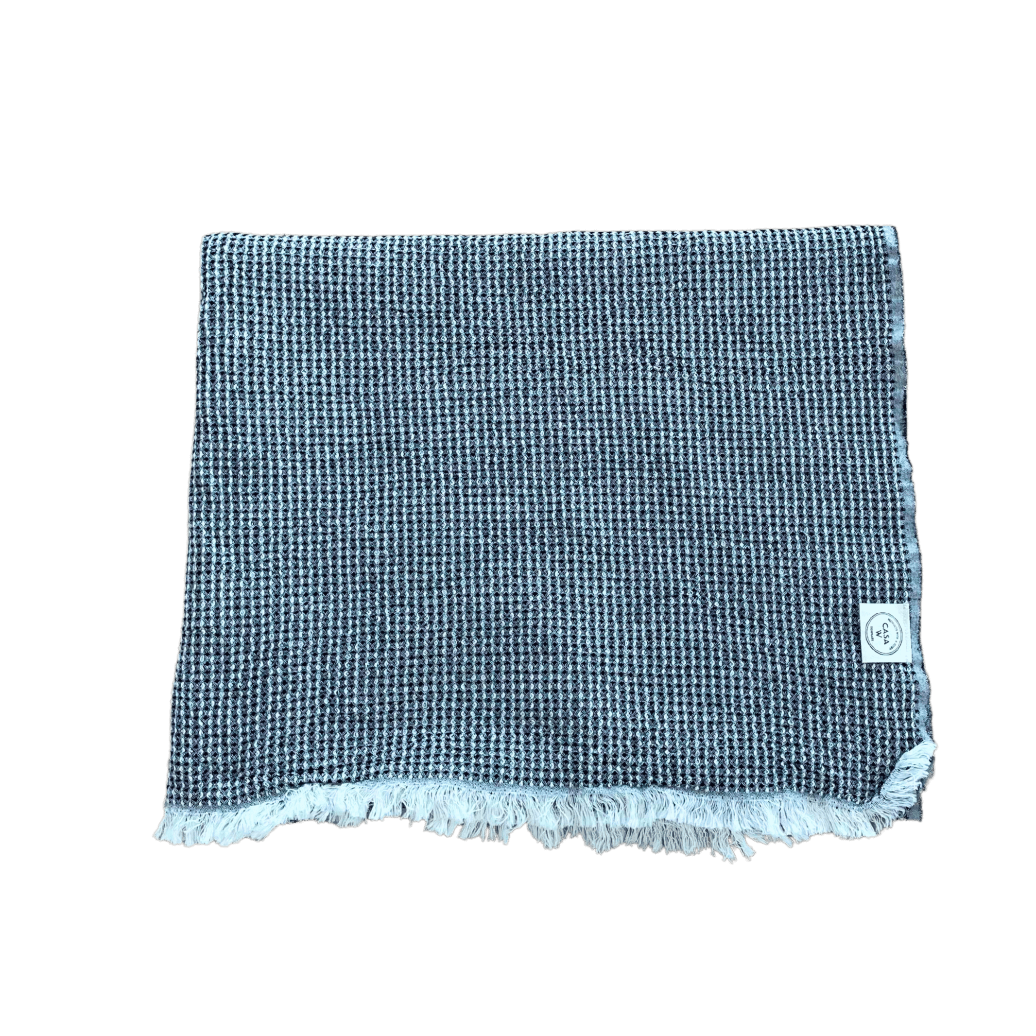 Waffle håndklæde i sort - størrelse 95 x 175 cm.