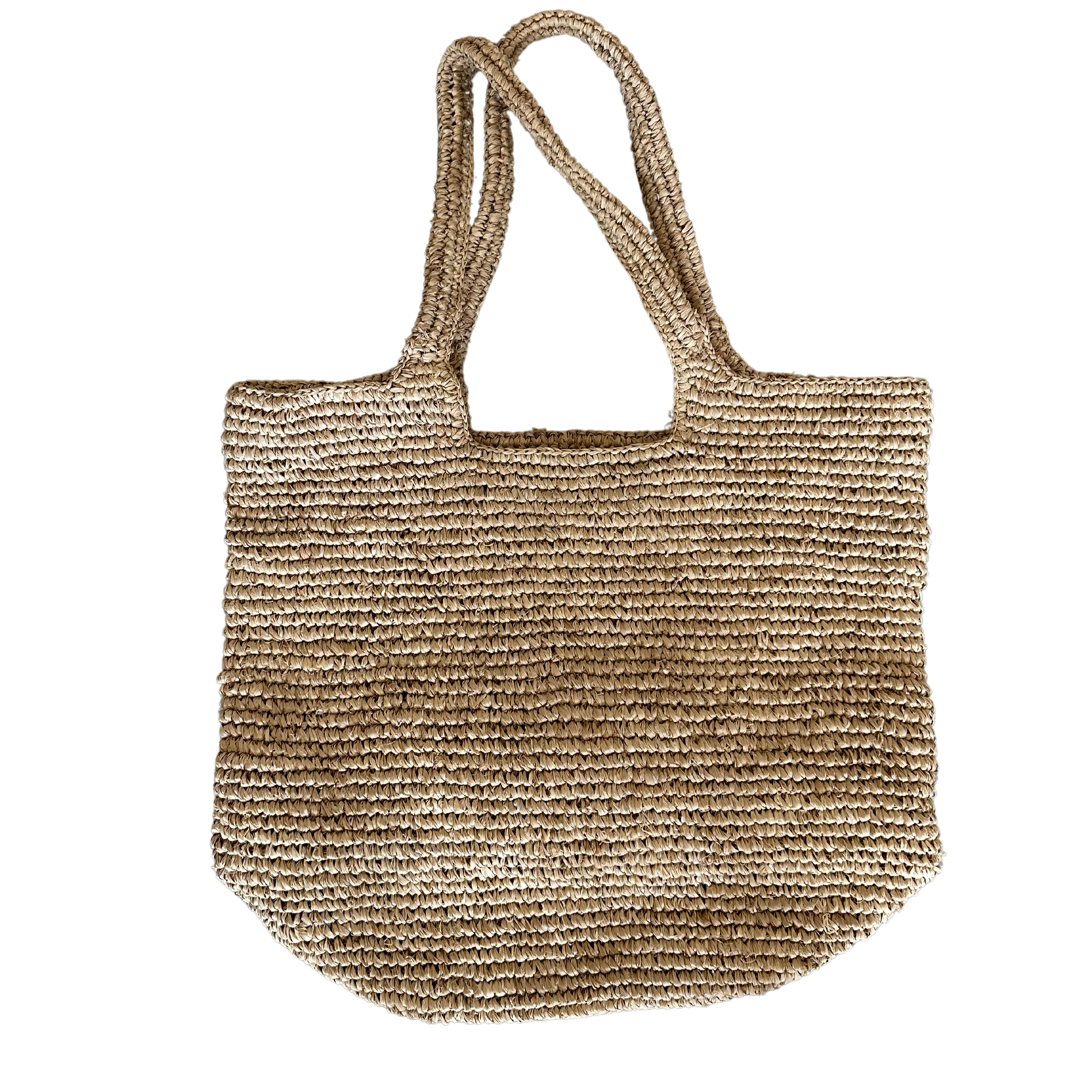 Flettet taske i raffia - natur