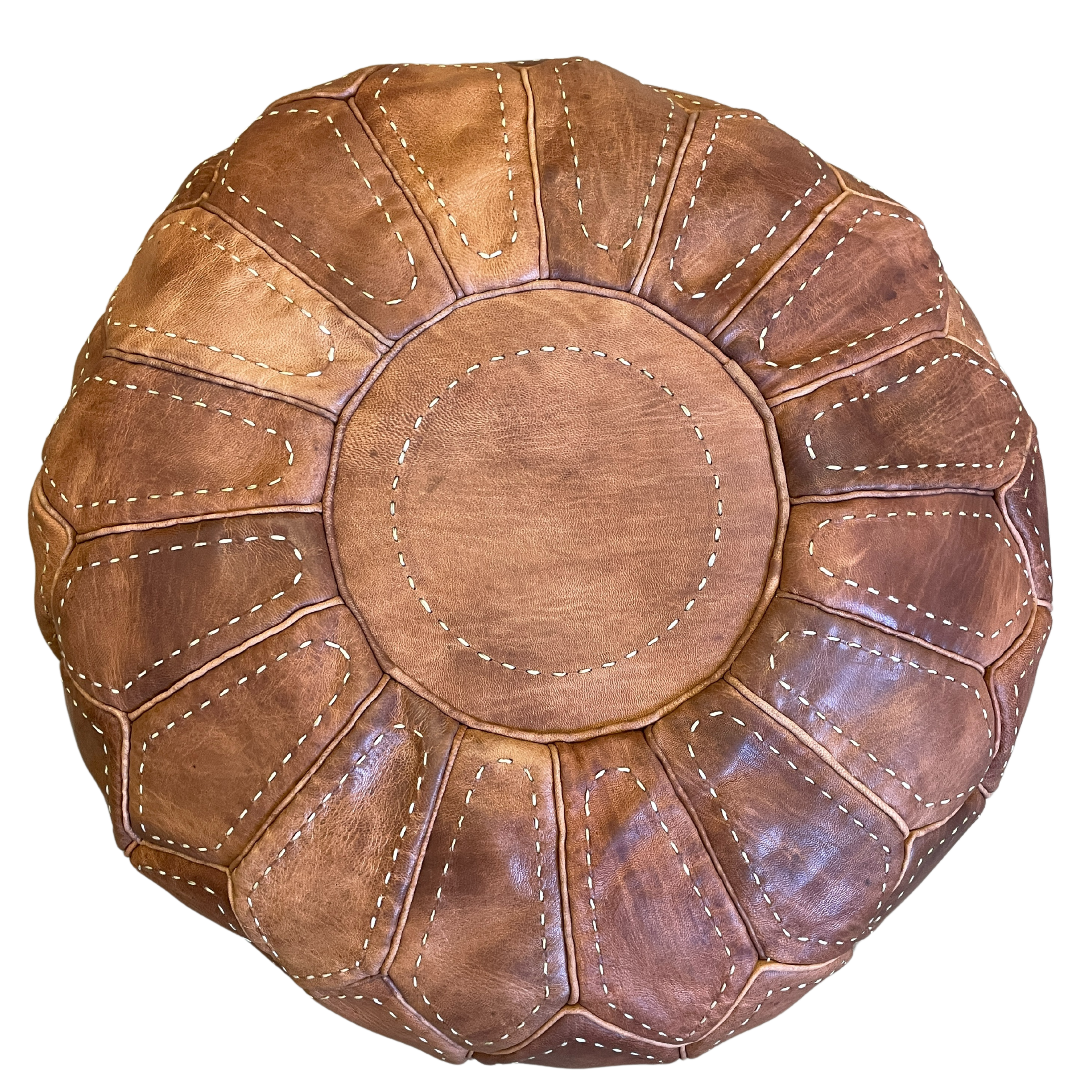 Marokkopude/puf - brun med syninger