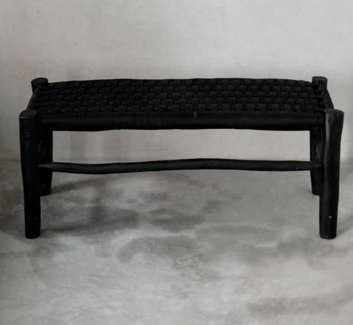 Bænk med nylonsæde - sort