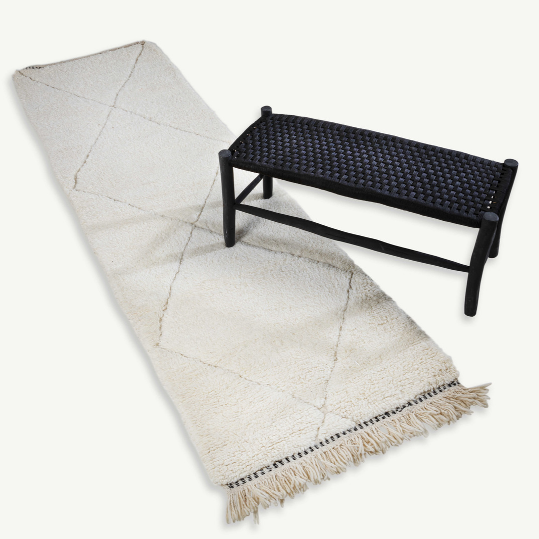 Bænk med nylonsæde - sort