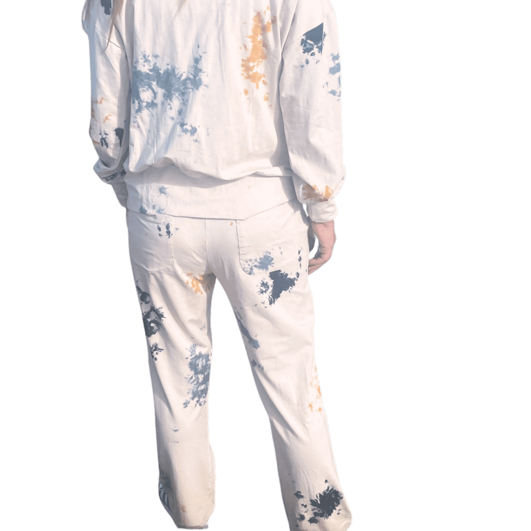Loungewear - Tie Dye bukser med lige ben i bambus/elastan