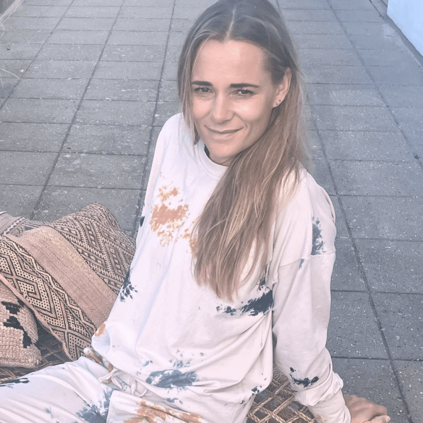 Loungewear - Tie Dye bluse i bambus/elastan