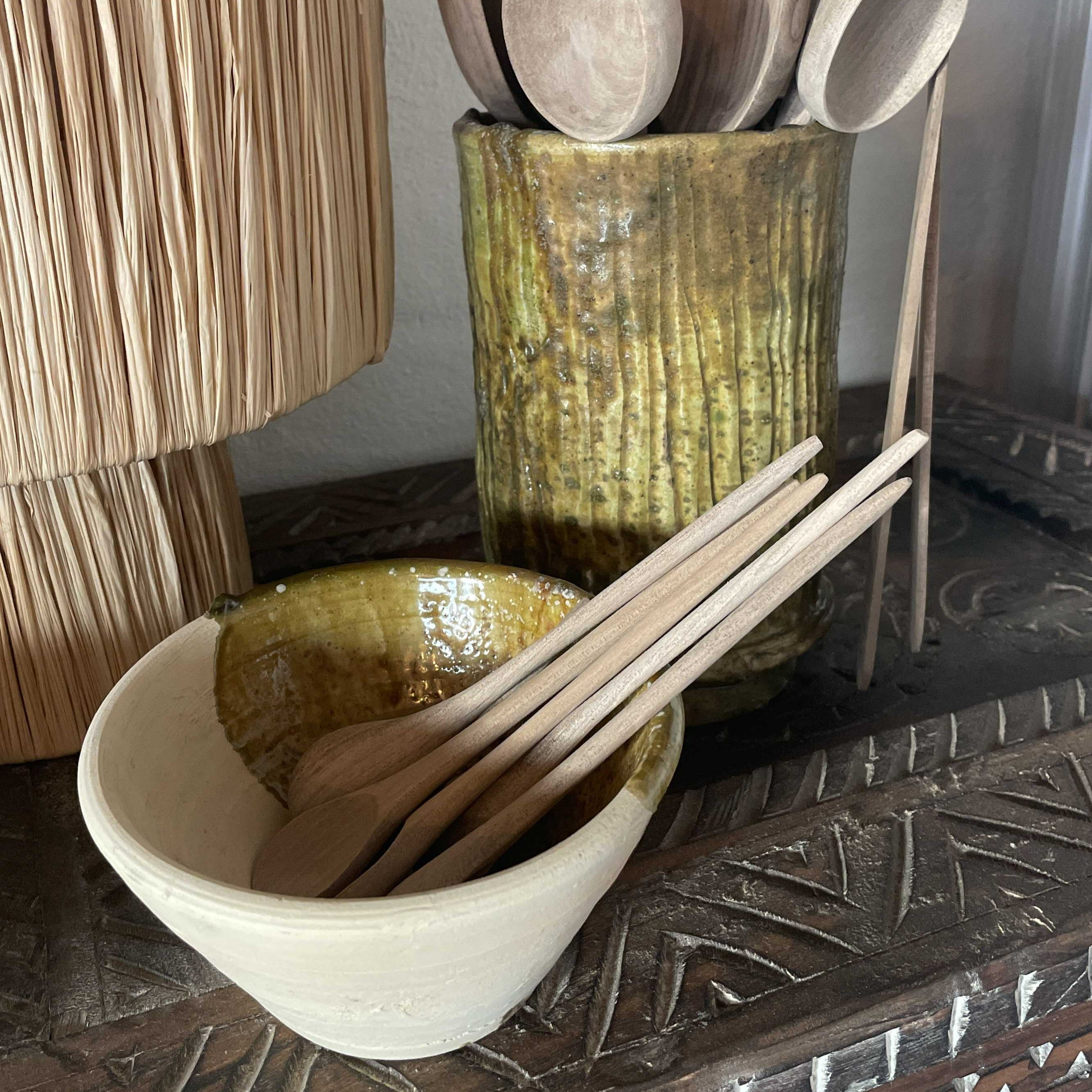 Ske i valnøddetræ - 15 cm. lang