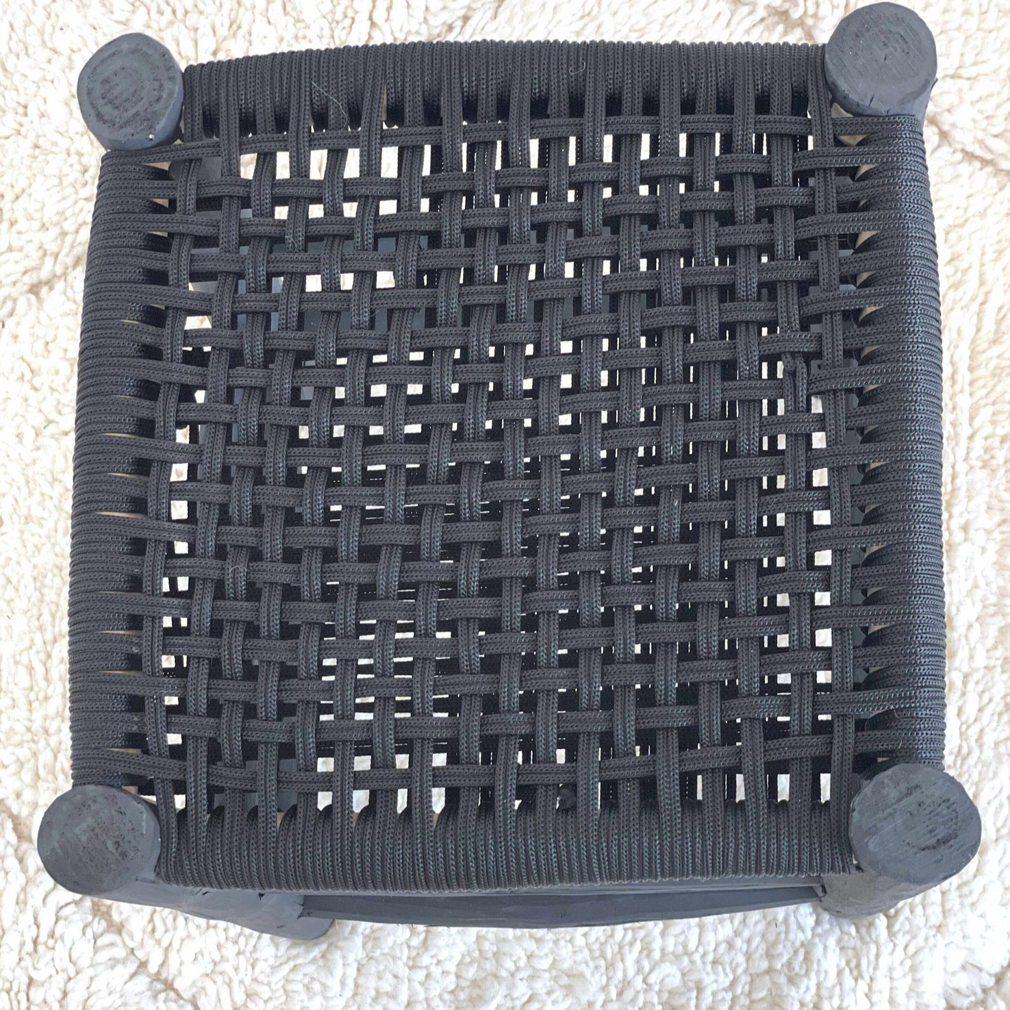 Skammel med nylonsæde - sort