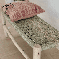 Bænk med raffia - natur