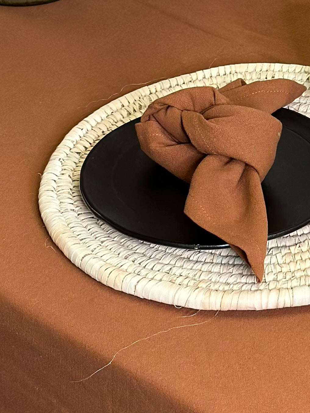 Brune servietter - pakke med 6 stk i str- 45x45 cm.