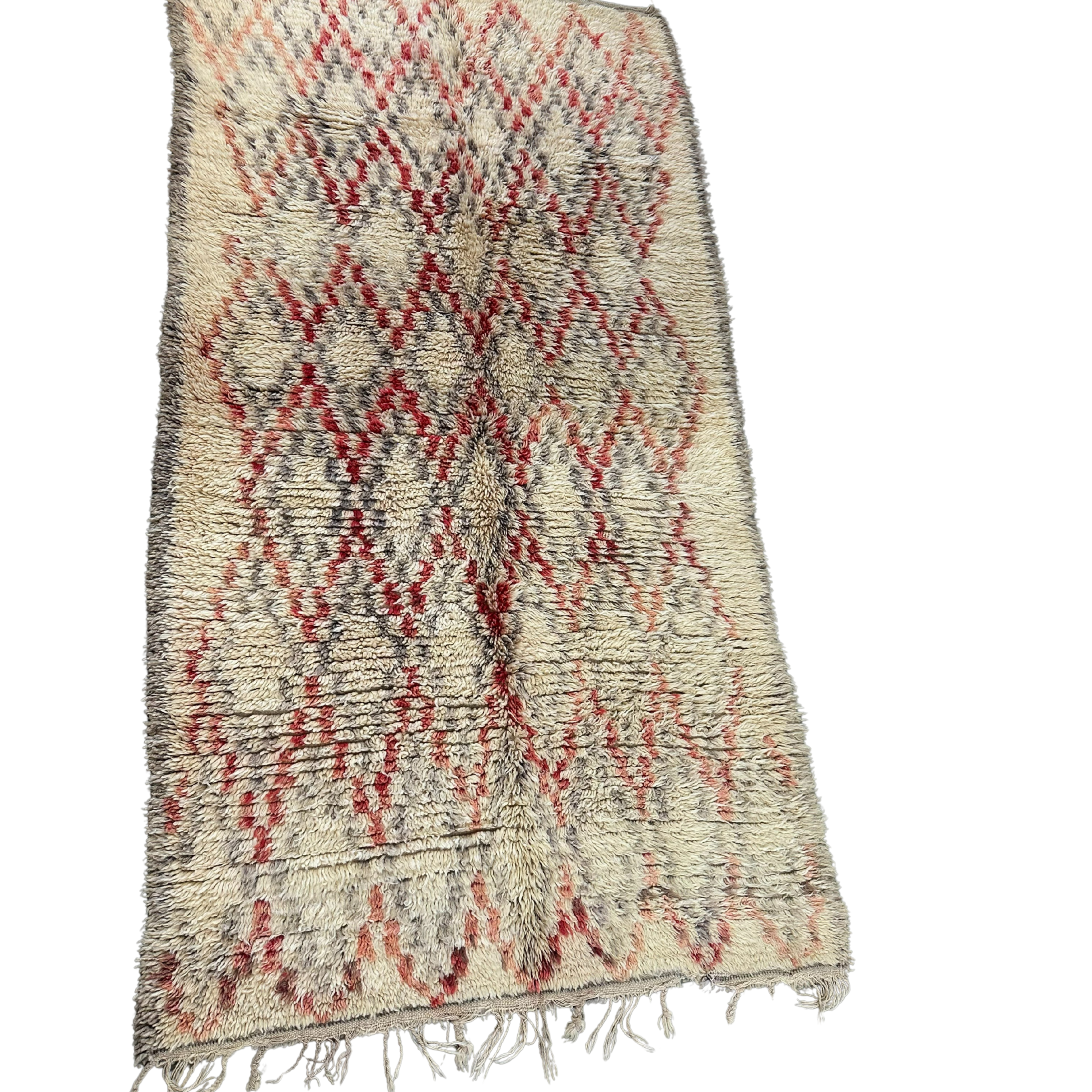 Vintage Mamousha Beni Ourain tæppe - størrelse 135 x 255 cm.