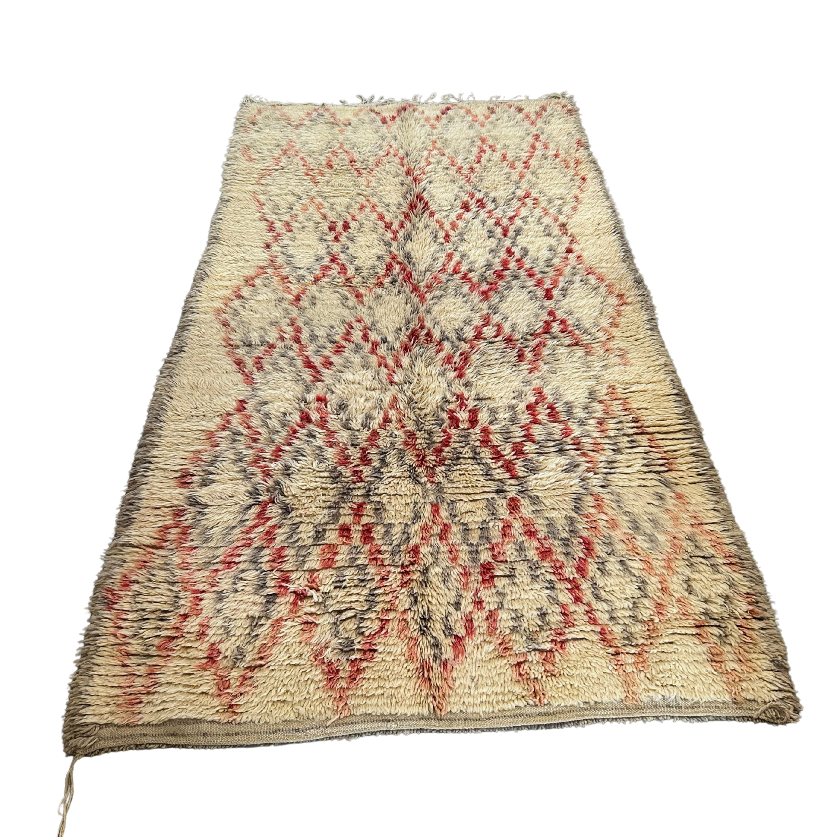 Vintage Mamousha Beni Ourain tæppe - størrelse 135 x 255 cm.