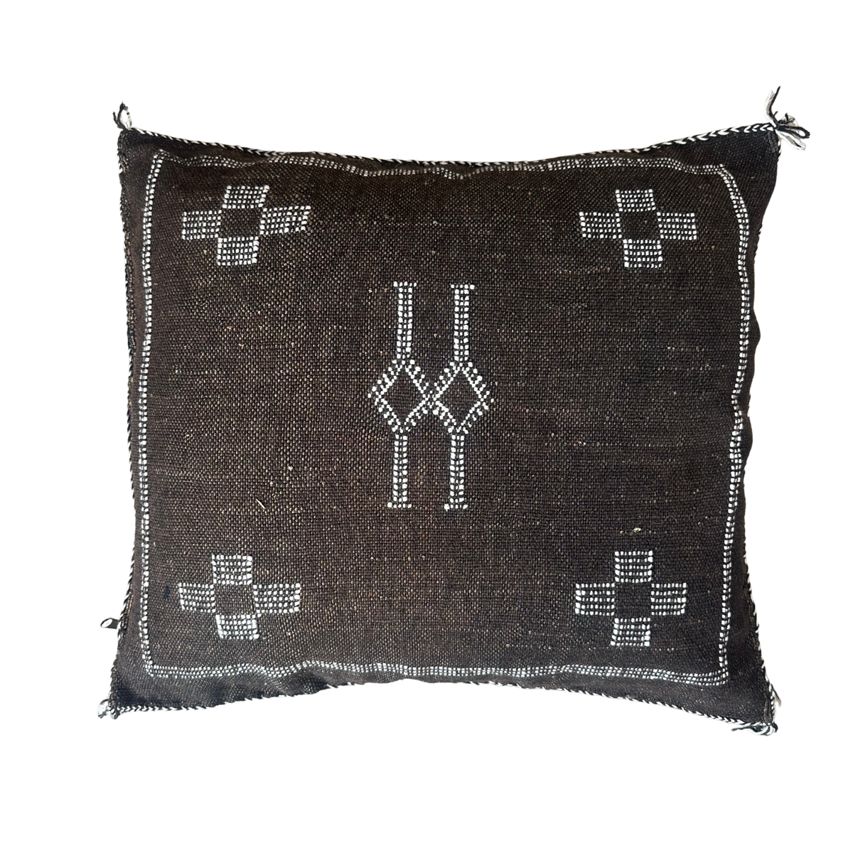 Kaktussilke pudebetræk ca. 45 x 45 cm – mørk brun