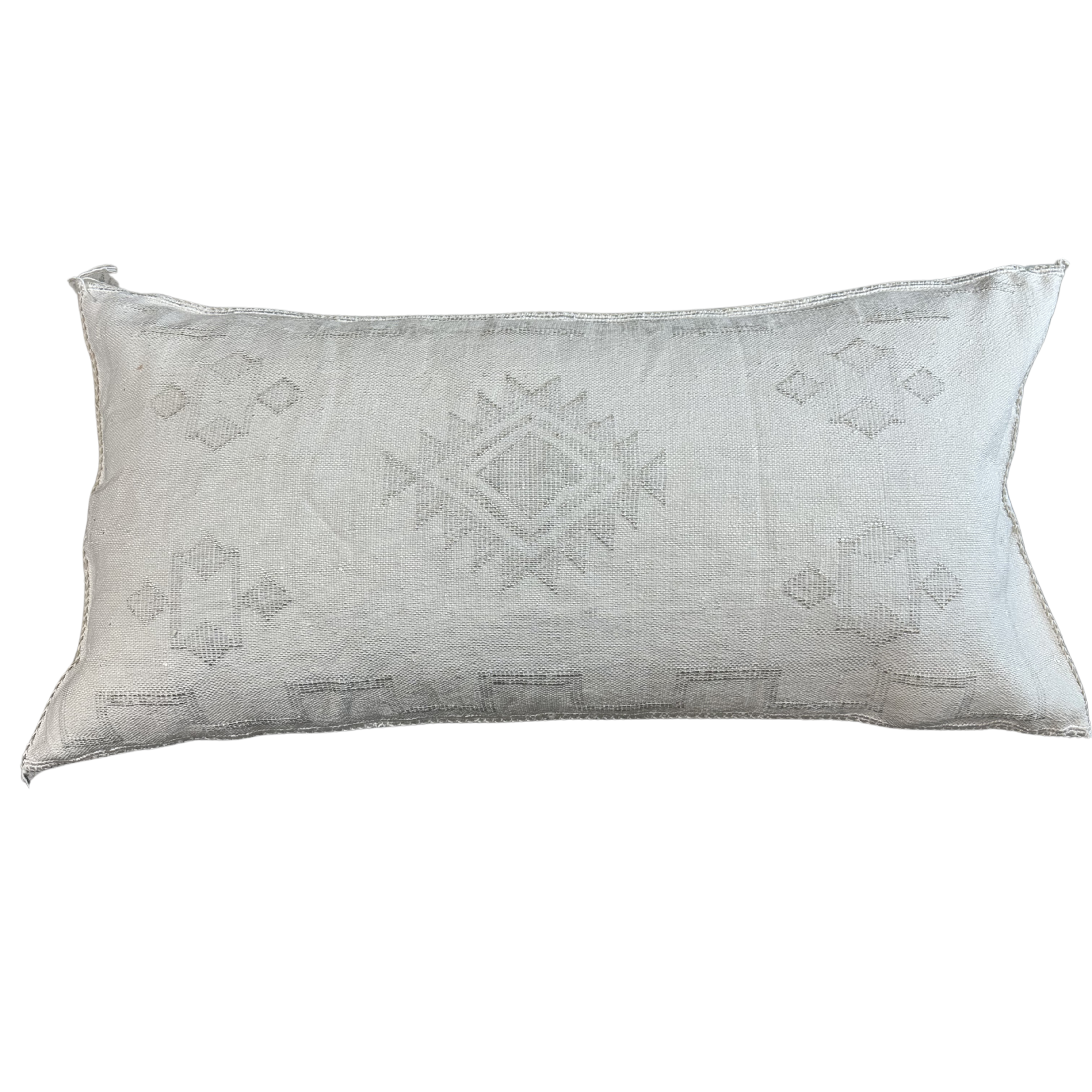 Kaktussilke pudebetræk ca. 50x90 cm. - off white med lyst mønster