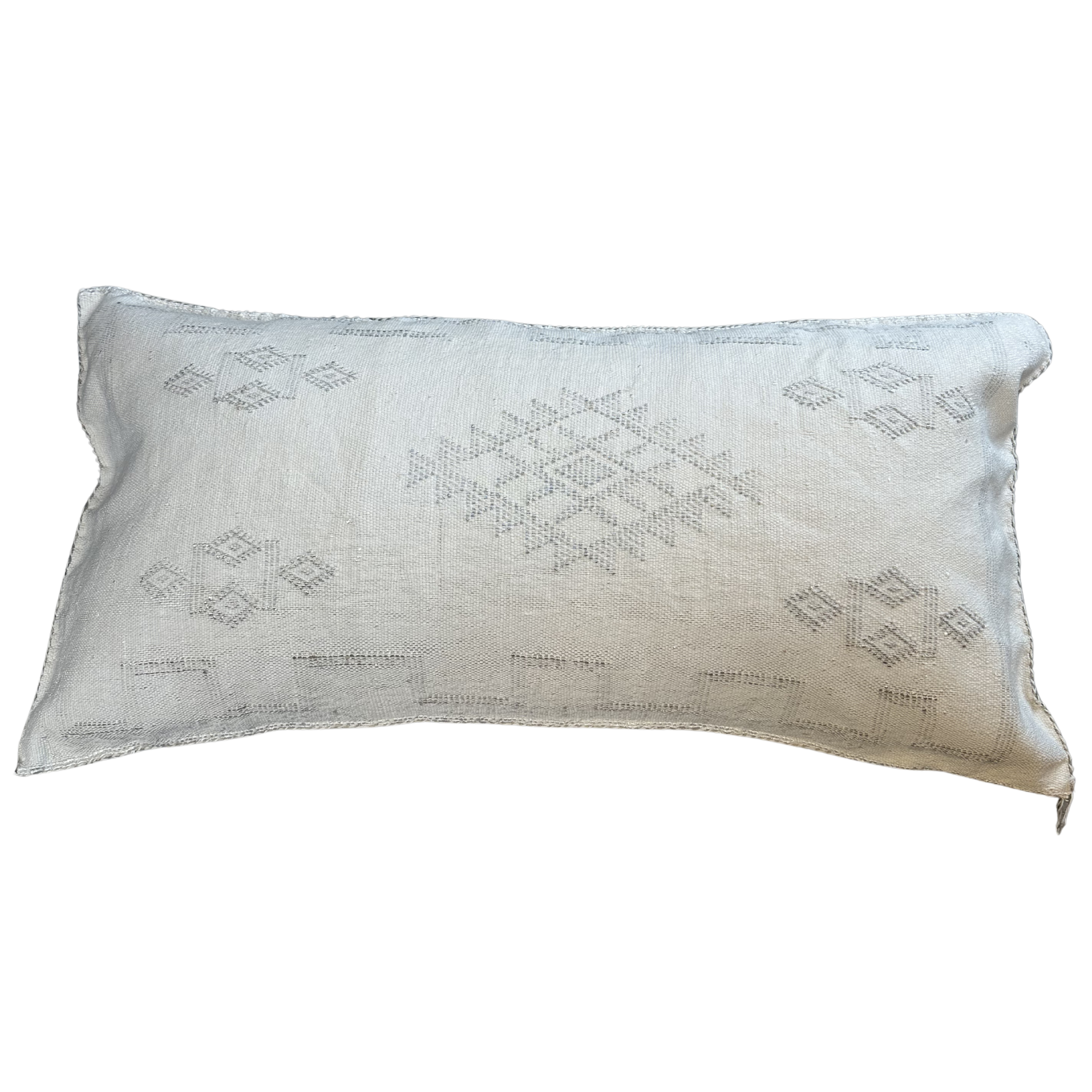 Kaktussilke pudebetræk ca. 50 x 90 cm – Off white m. lyst mønster