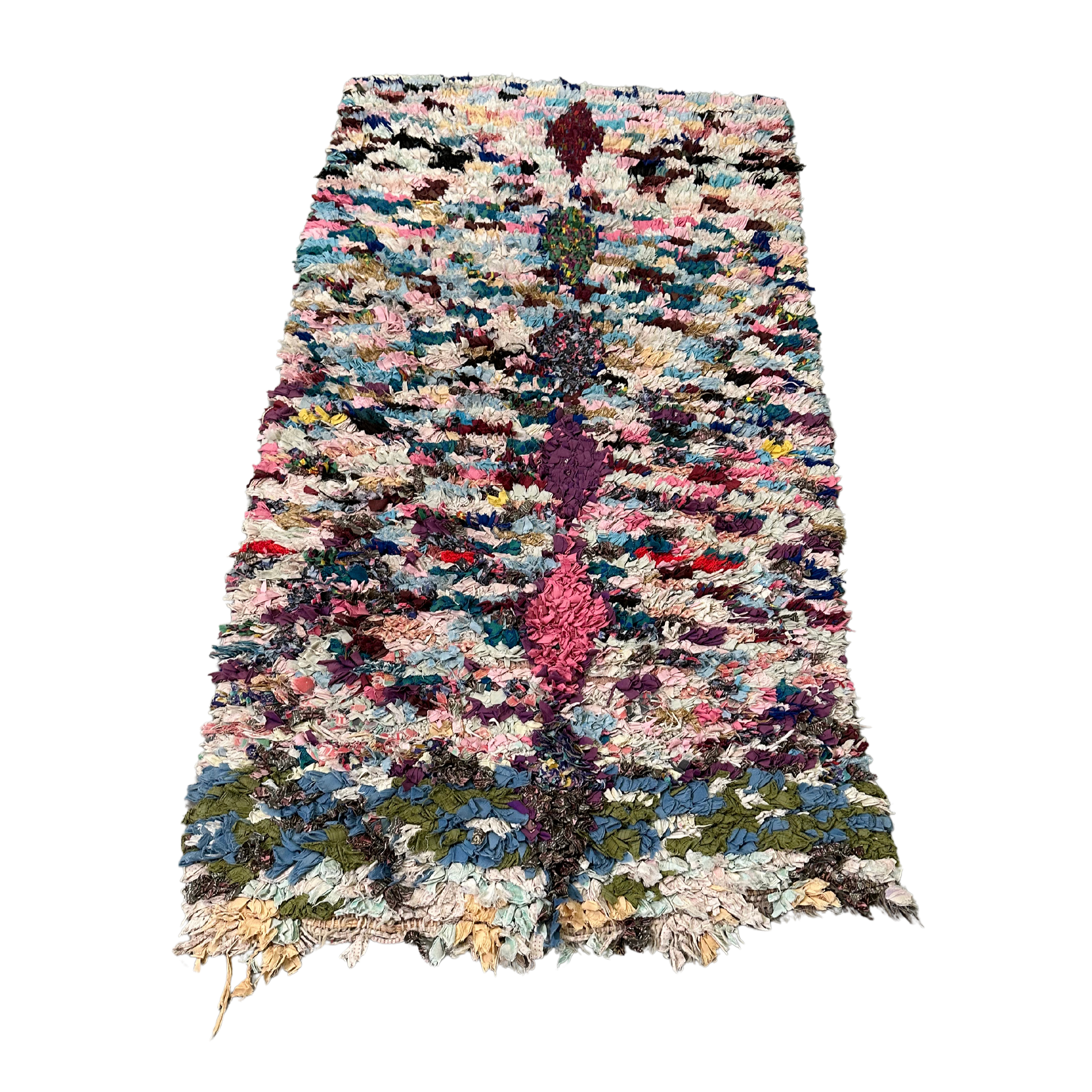 Boucherouite carpet - 100 x 250 cm.