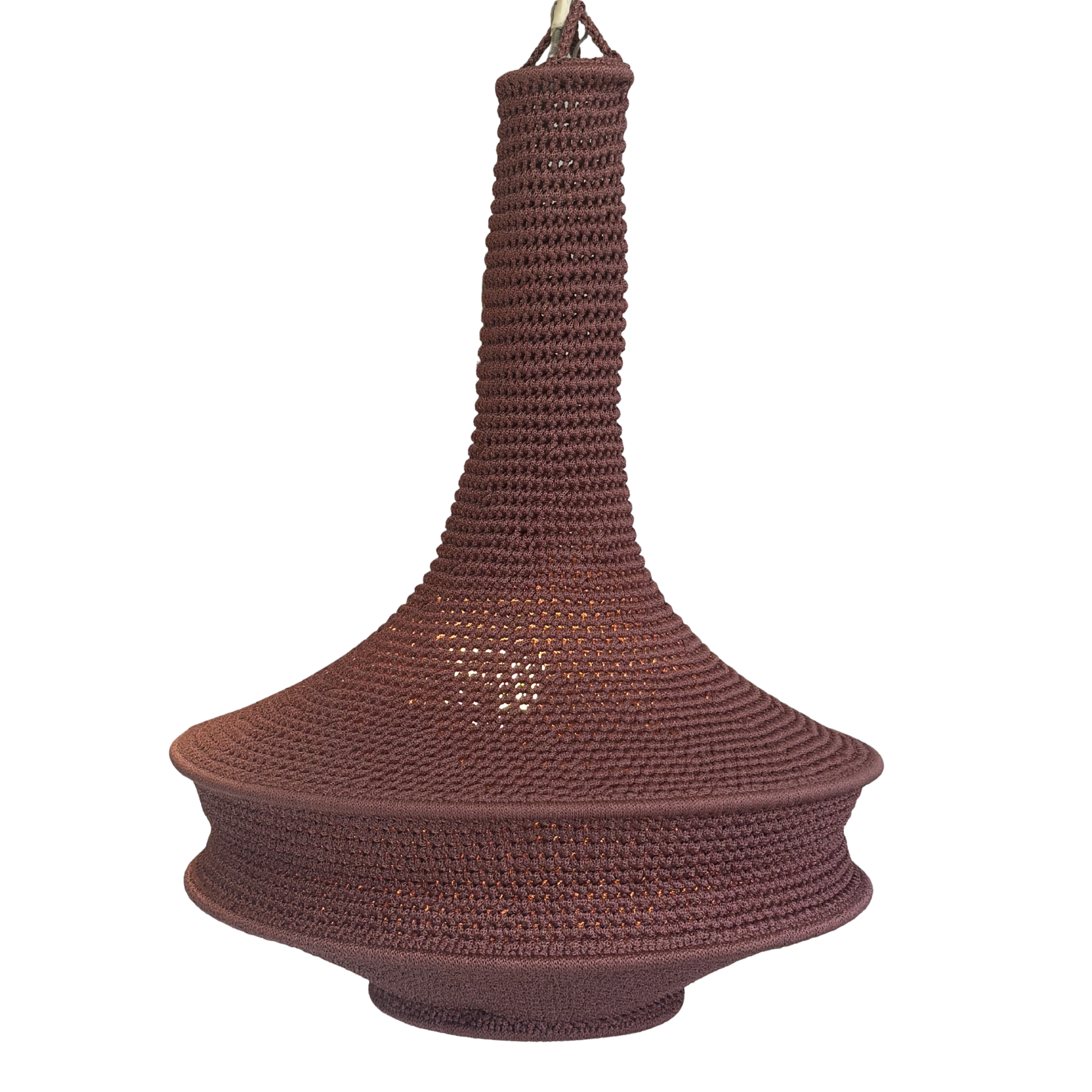 Lampeskærm - hæklet (burgundy - 40 cm.)