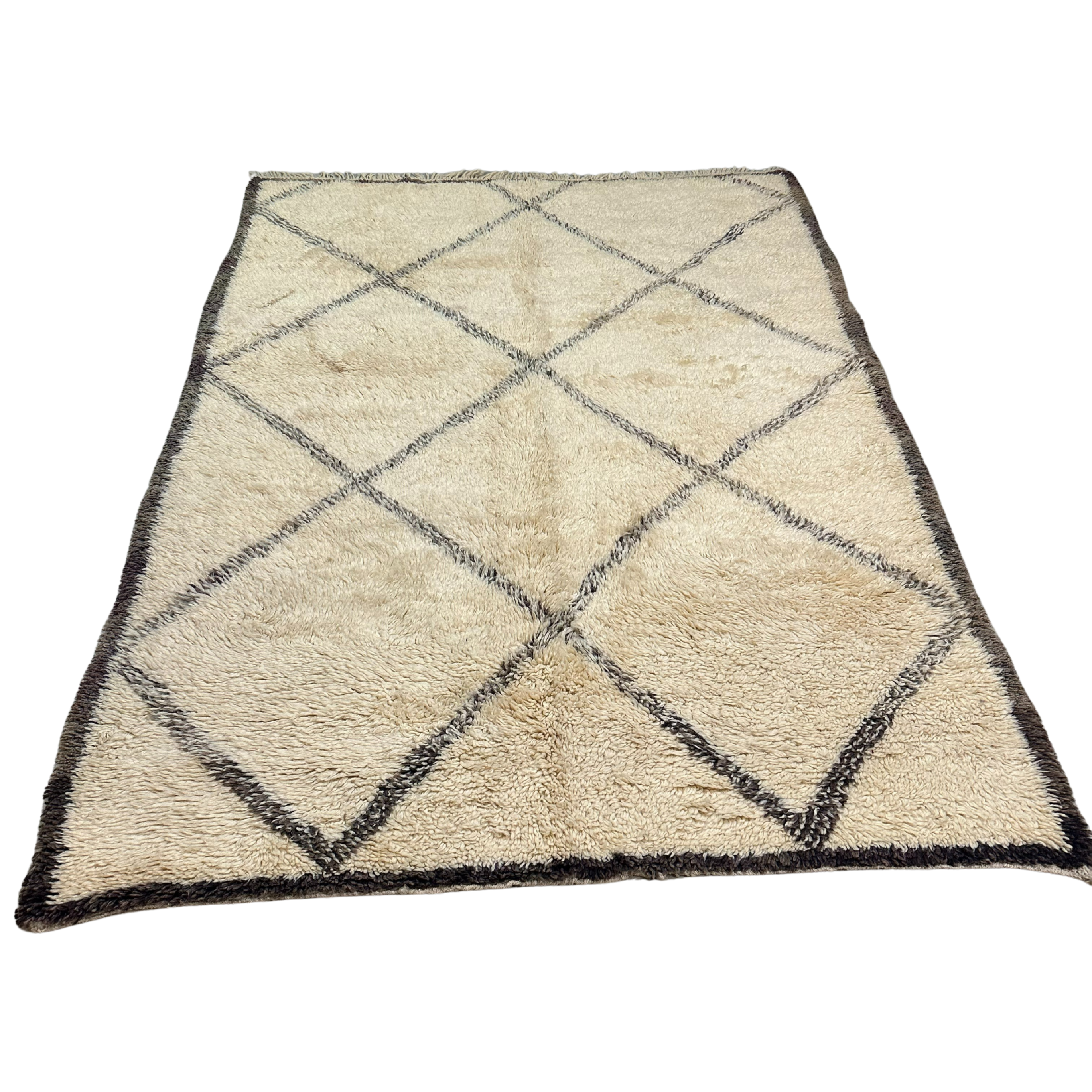 Vintage Mamousha Beni Ourain tæppe - størrelse 175 x 237 cm.