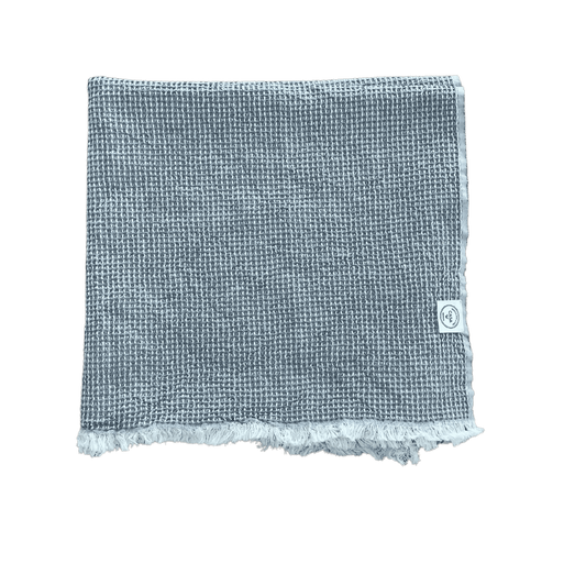 Waffle håndklæde i grå - størrelse 95 x 175 cm.