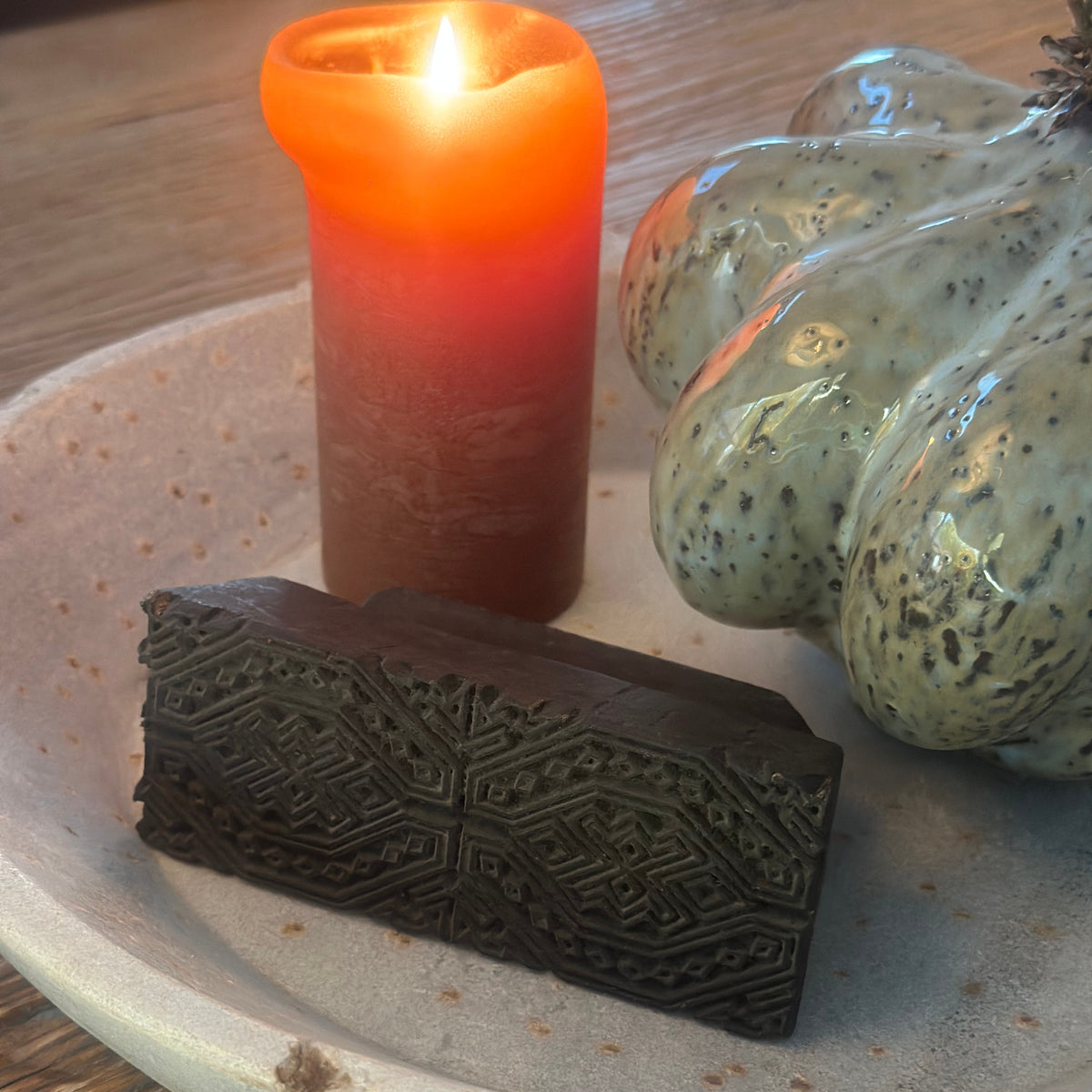 Vintage Block Print træstempel – Blomsterprint