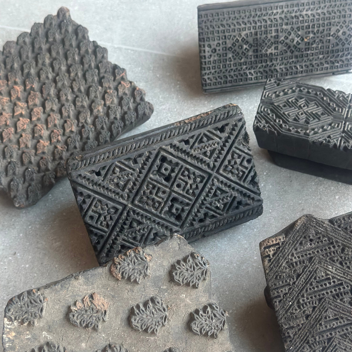 Vintage Block Print træstempel – Diamant