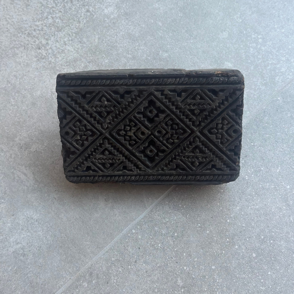 Vintage Block Print træstempel – Diamant