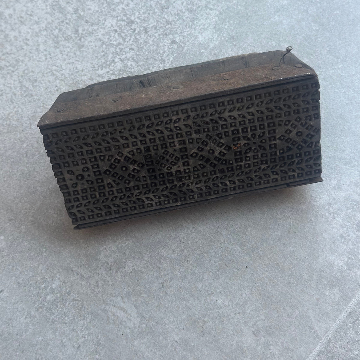 Vintage Block Print træstempel – Små tern