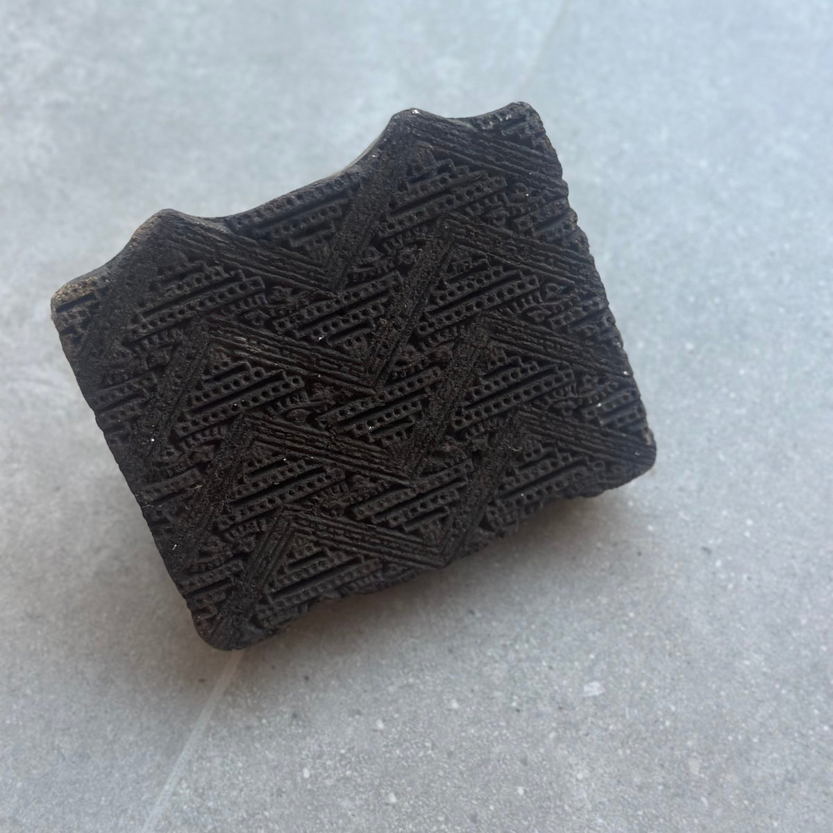 Vintage Block Print træstempel – Zigzag