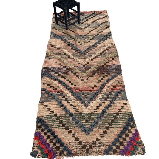 Boucherouite carpet - 90 x 250 cm.