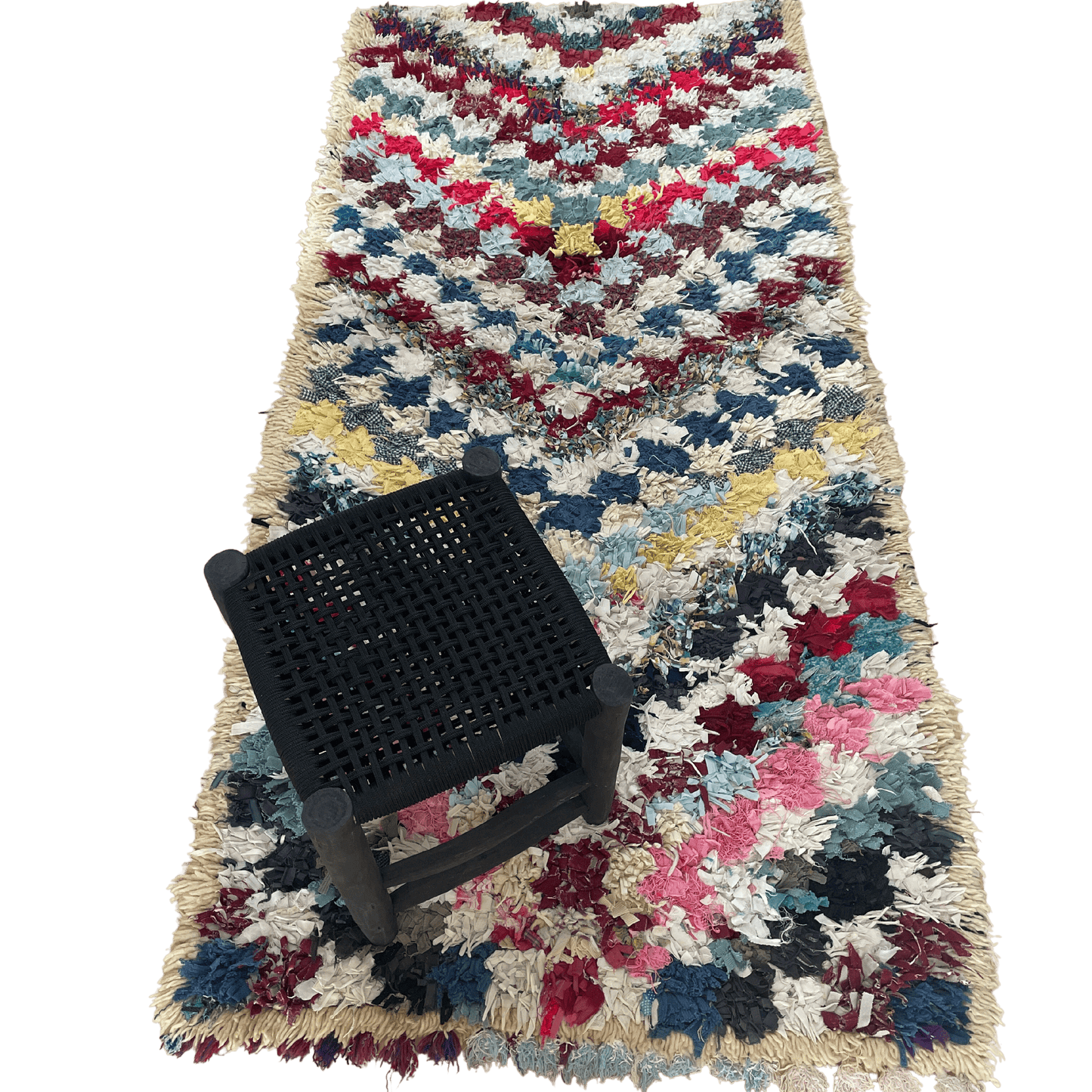 Boucherouite carpet - 100 x 210 cm.