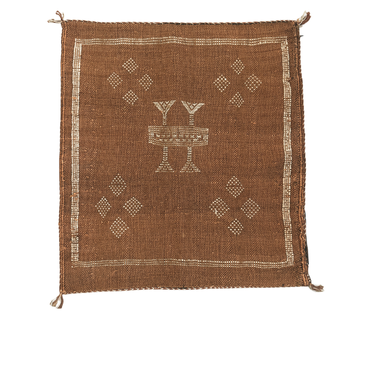 Kaktussilke pudebetræk ca. 45 x 45 cm – kobber med lyst mønster