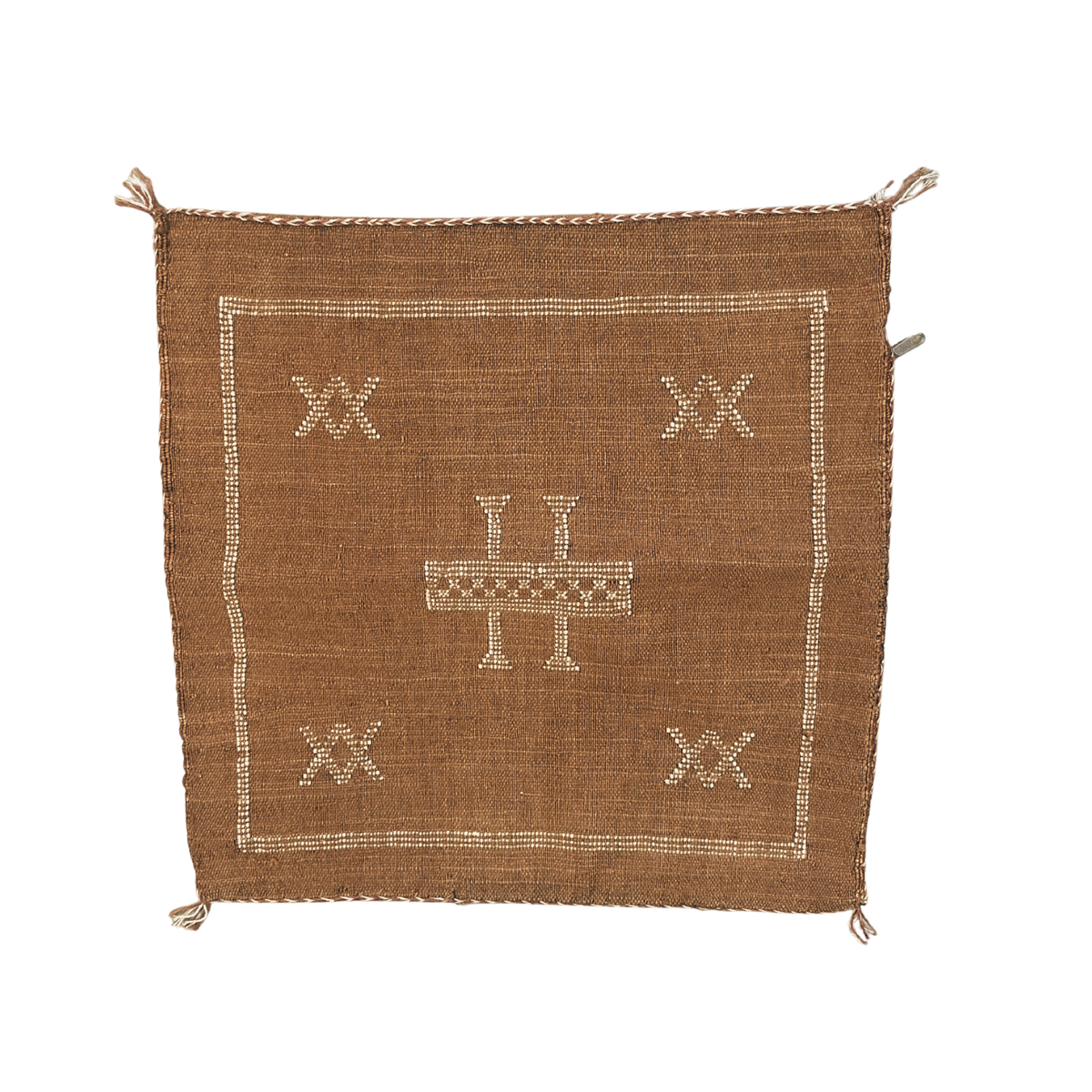 Kaktussilke pudebetræk ca. 45 x 45 cm – kobber med lyst mønster
