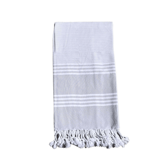Hamam håndklæde i farven lys grå - størrelse 94 x 168 cm.