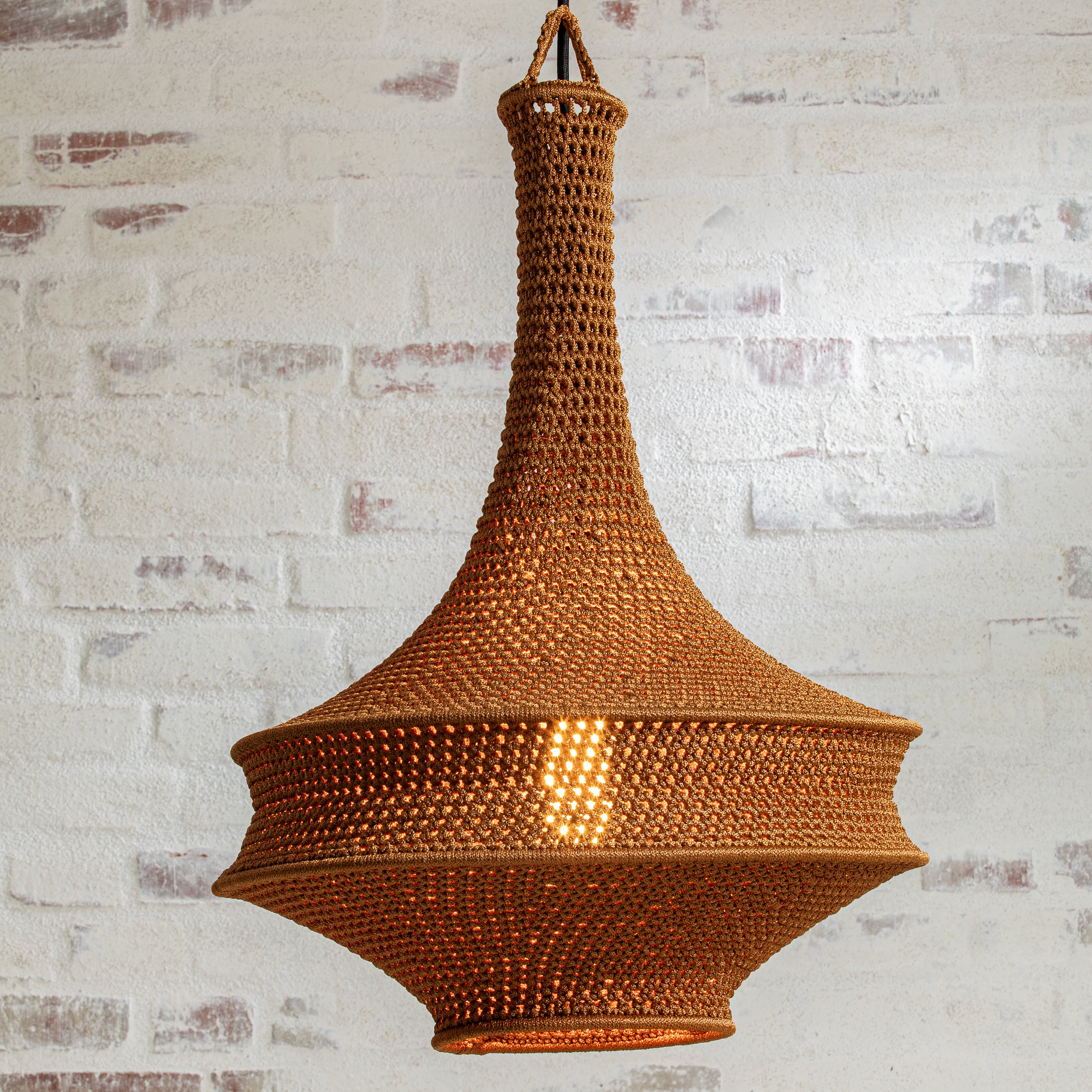 Lampeskærm - hæklet (mink - 25 cm.)