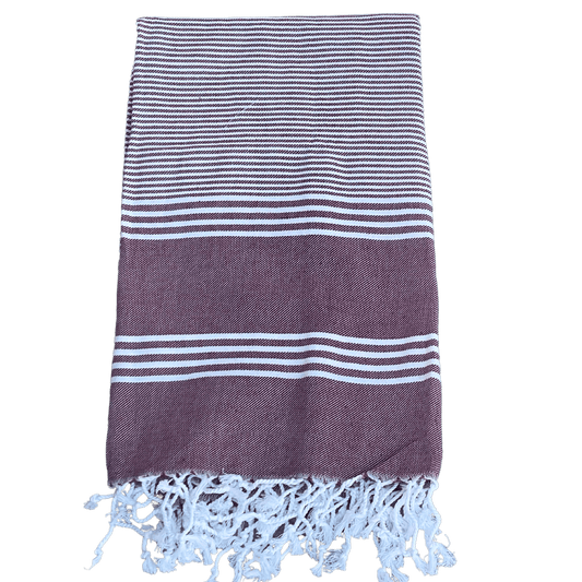 Hamam håndklæde i farven bordeaux - størrelse 94 x 168 cm.