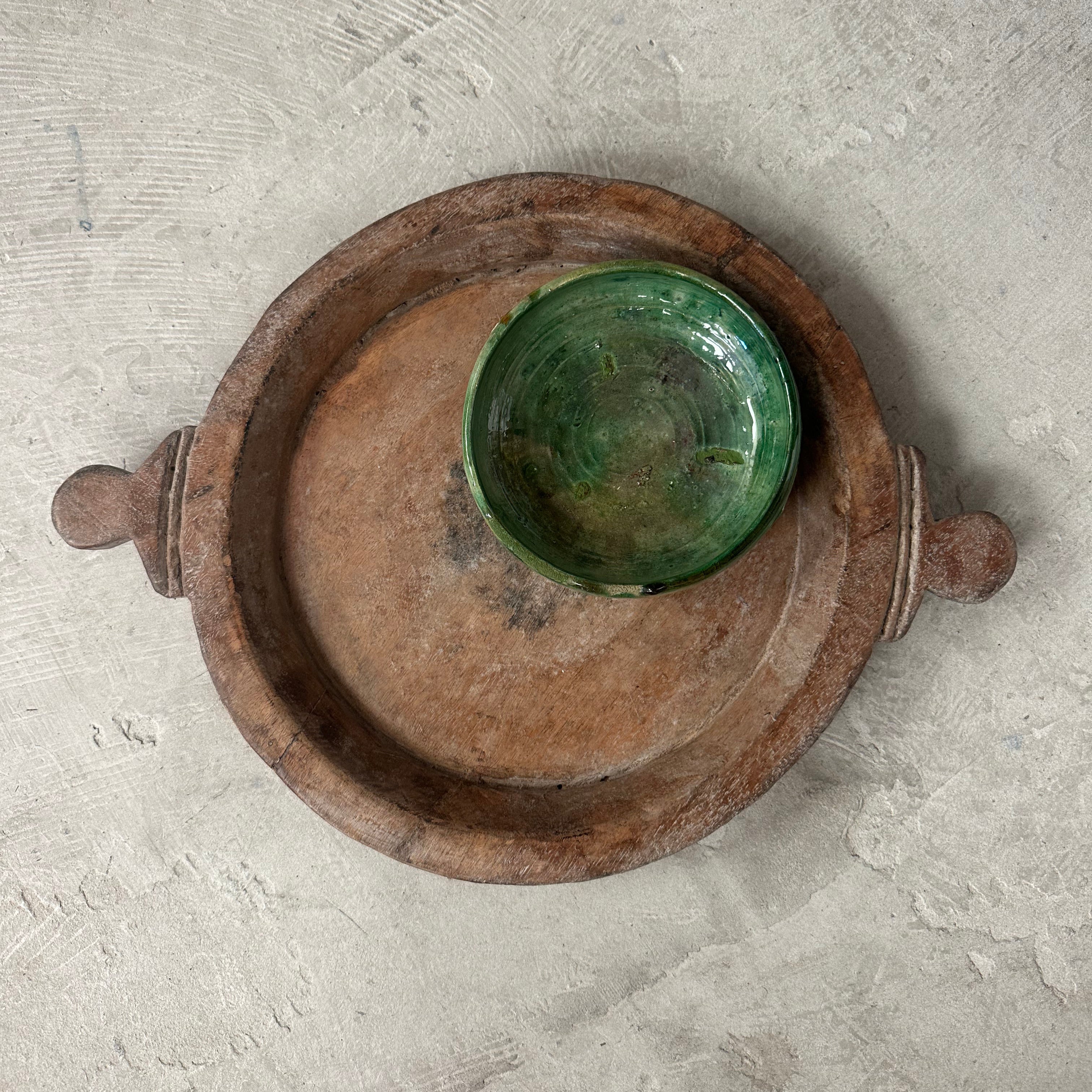 Vintage fat med trehåndtak