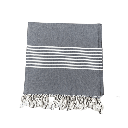 Hamam håndklæde i mørk grå - størrelse 84 x 165 cm.