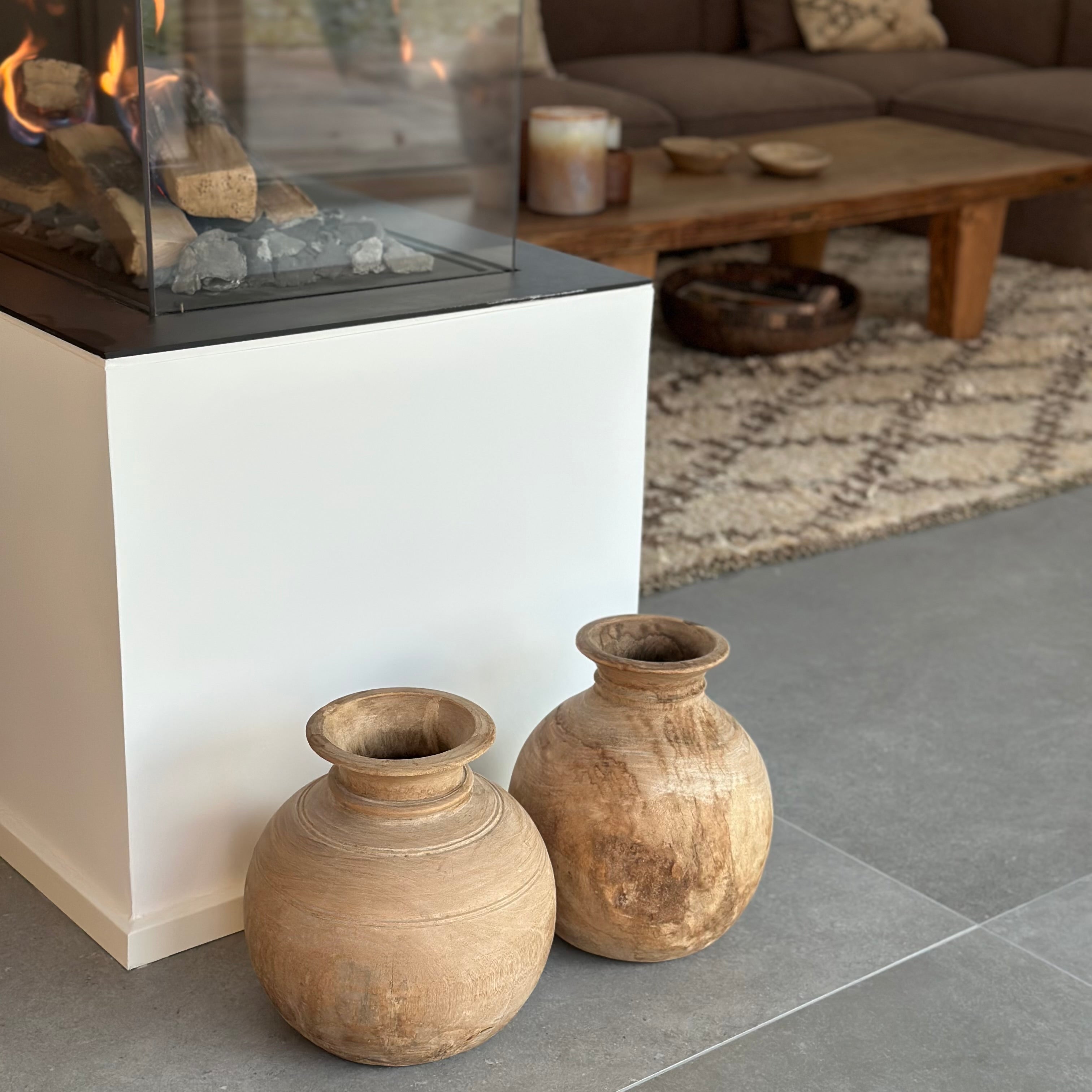 Vintage trækrukke - ca. 25 cm. i diameter og 30 cm. høj