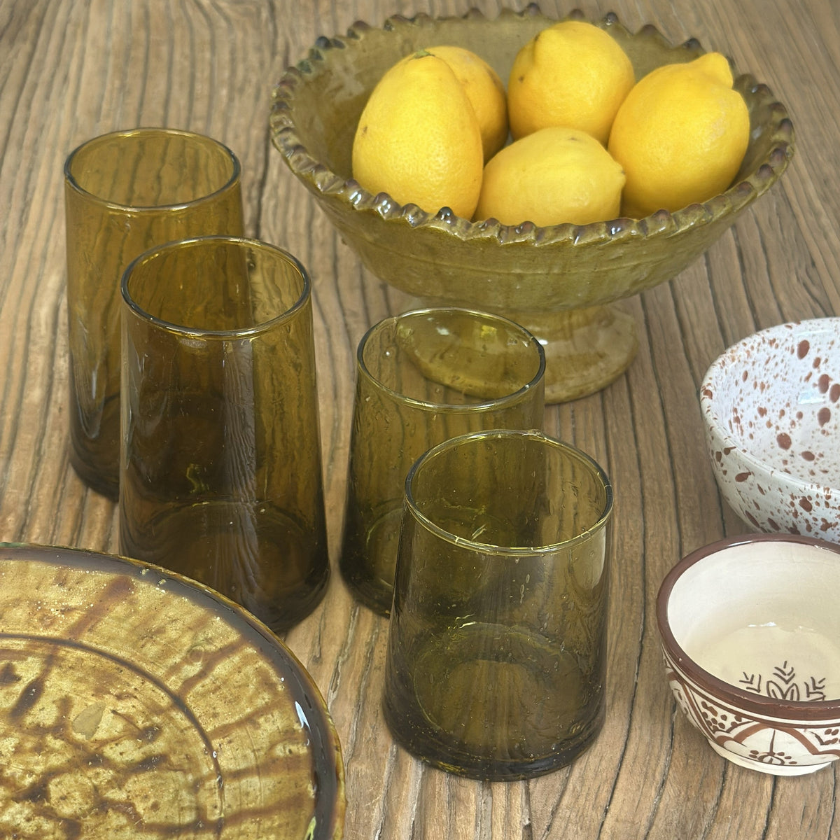 Marokkanske Beldi-glass – Brun (M) | 6 stk.