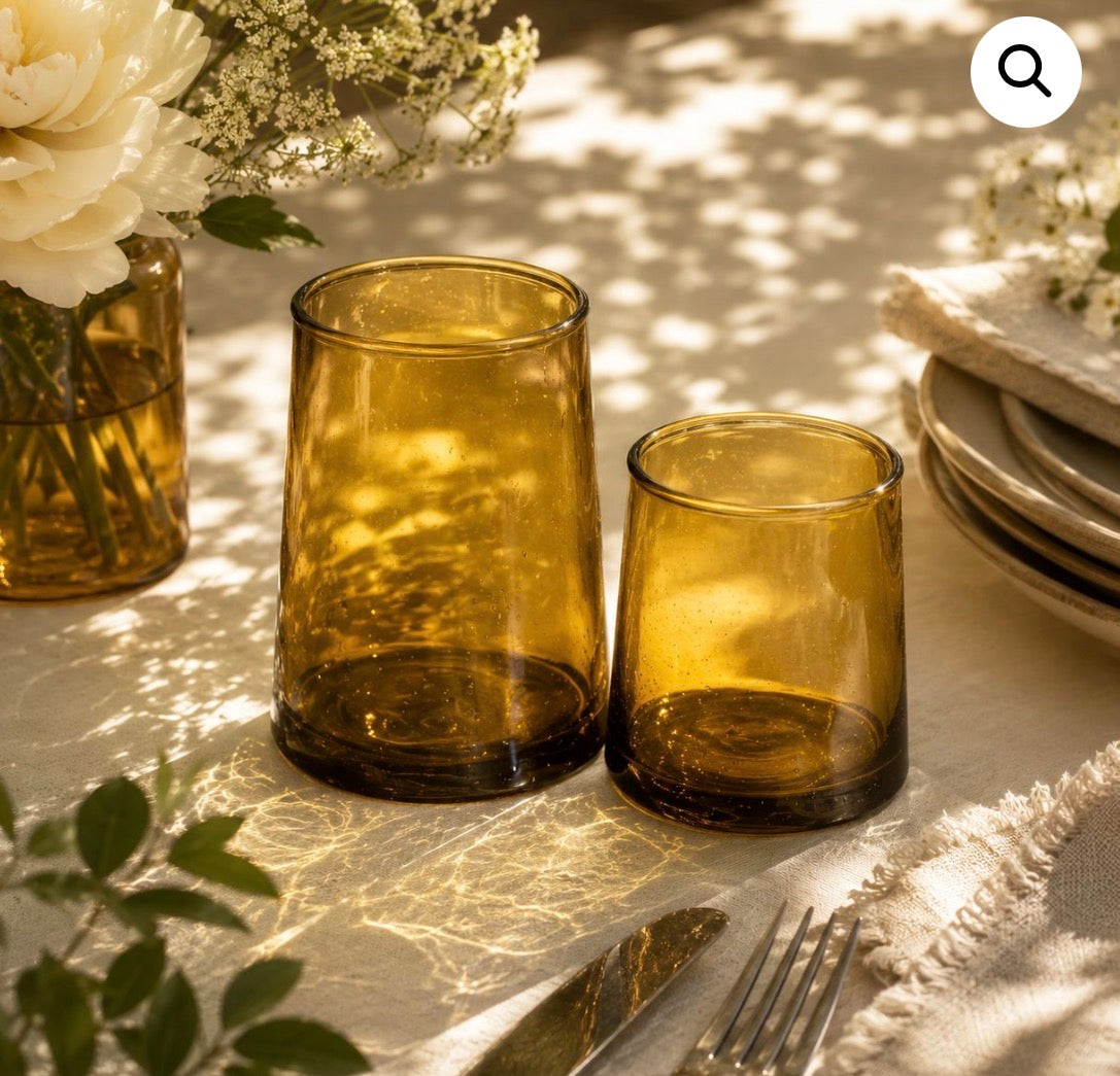Marokkanske Beldi-glass – Brun (M) | 6 stk.